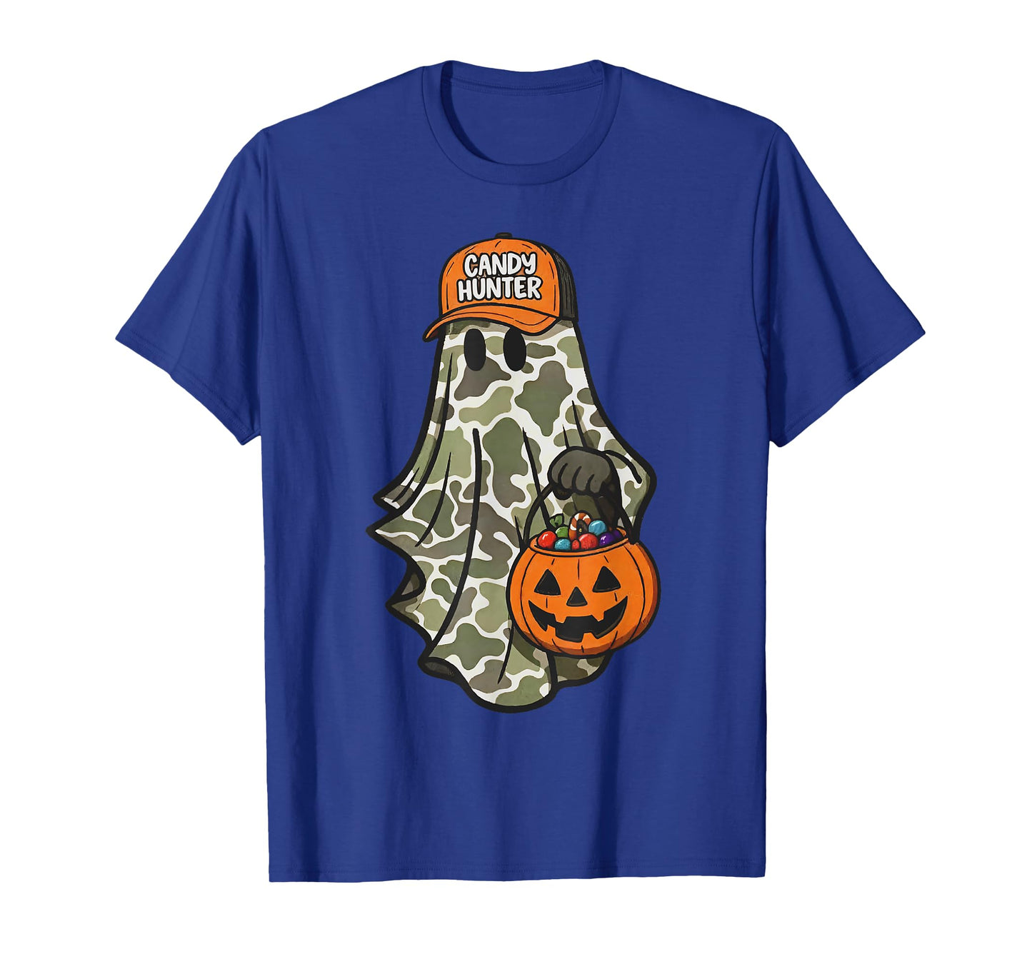 Halloween Camo Ghost Jack O Lantern Pumpkin for Kids Boys T-Shirt