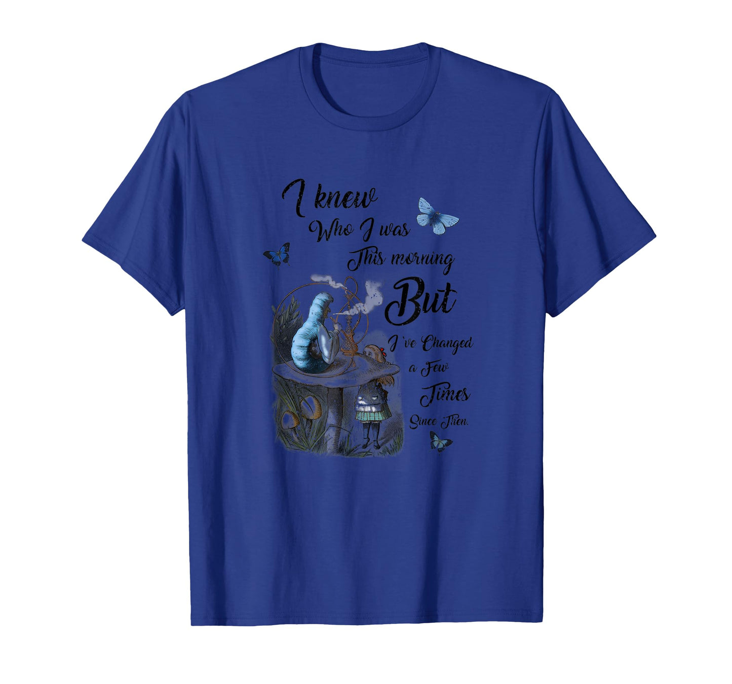 Alice In Wonderland Quote Vintage Dictionary T-Shirt, Small, Blue