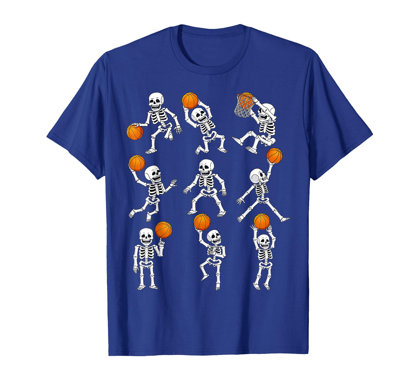 Halloween Basketball Skeletons Dunking Dribble Boys Kids T-Shirt