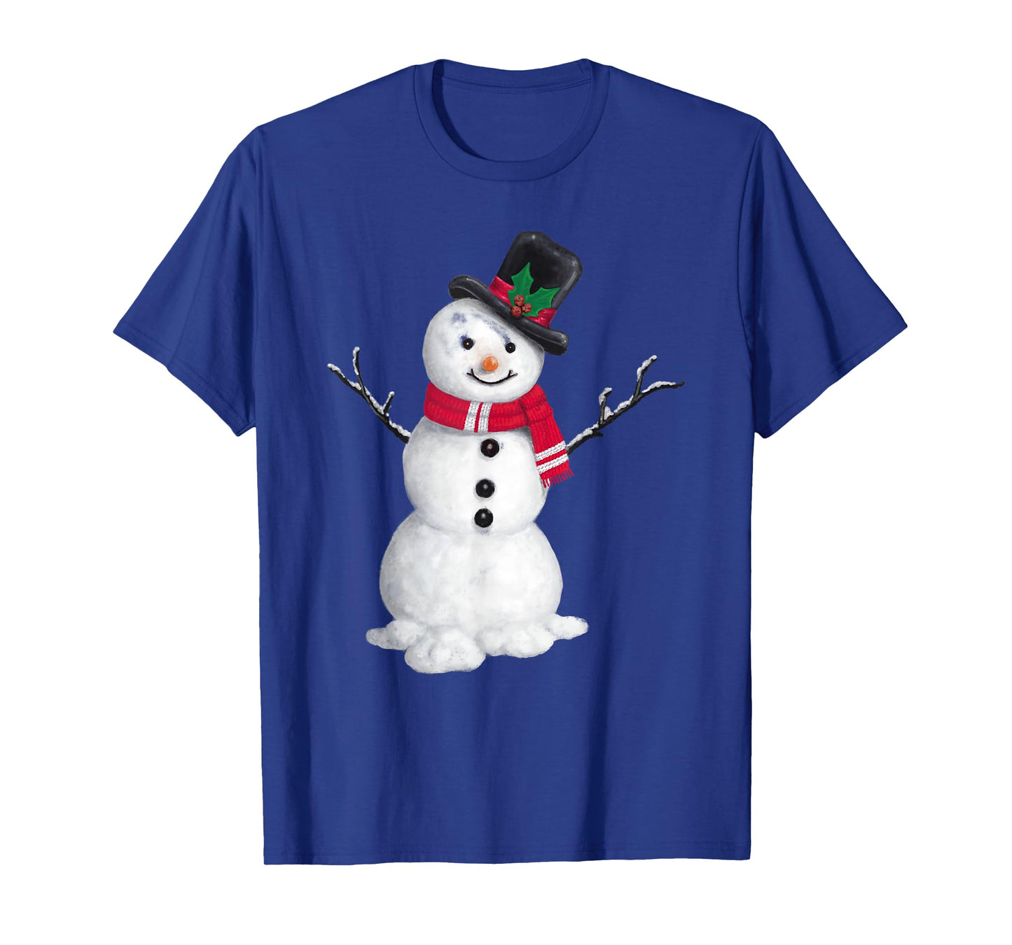 Classic Snowman Top Hat Red Scarf Christmas T-Shirt