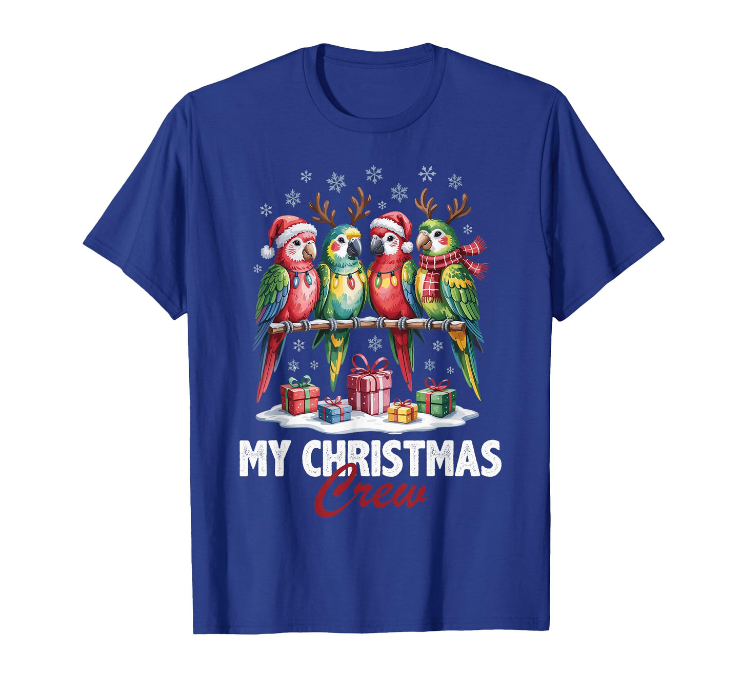 Parrot Christmas Crew Cute Bird Lovers Funny Holiday Pajama T-Shirt