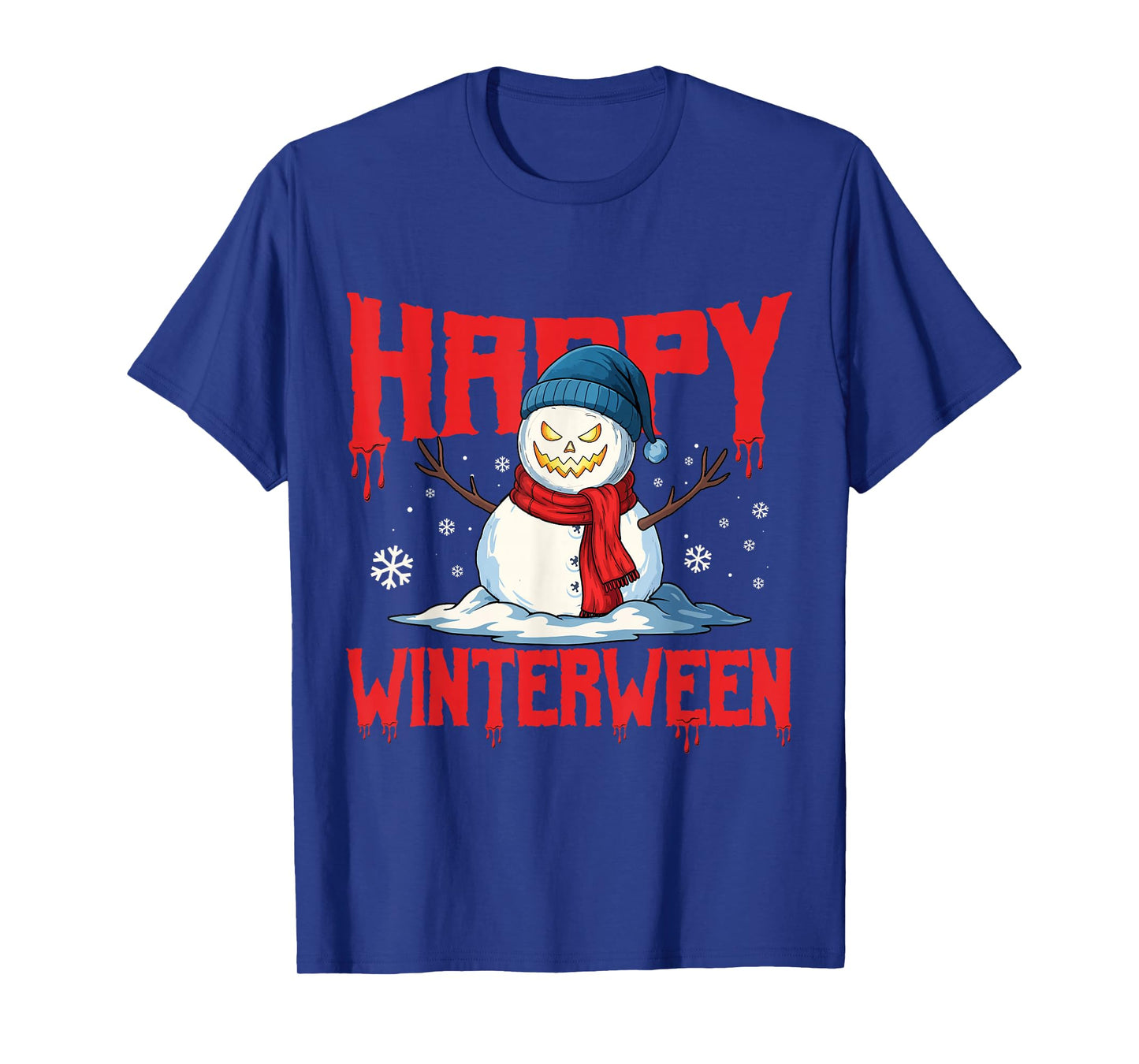 Happy Winterween Winter Halloween Christmas Scary Snow Man T-Shirt