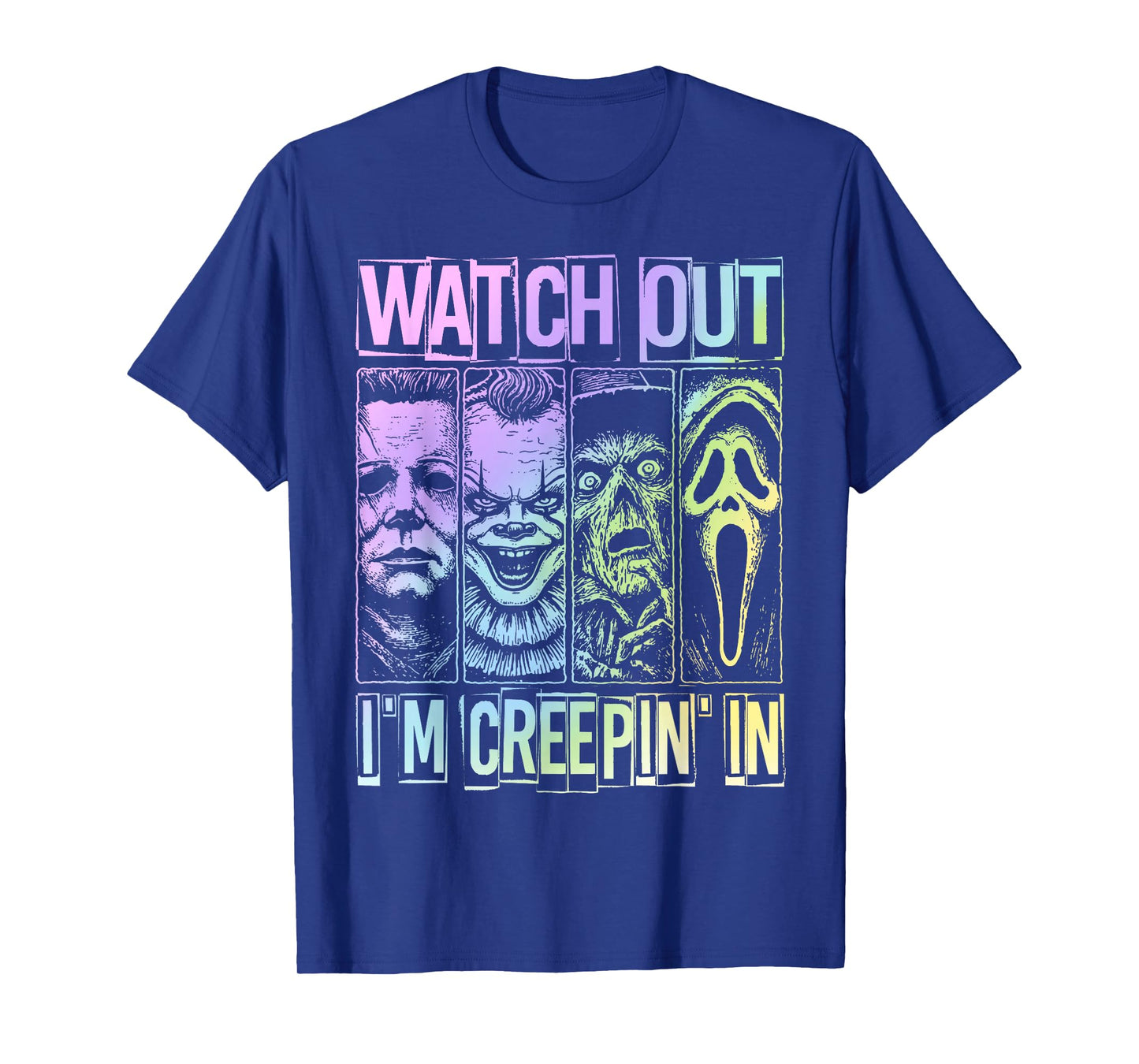 Funny Halloween Spooky Watch Out I'm Creepin in Women Men T-Shirt
