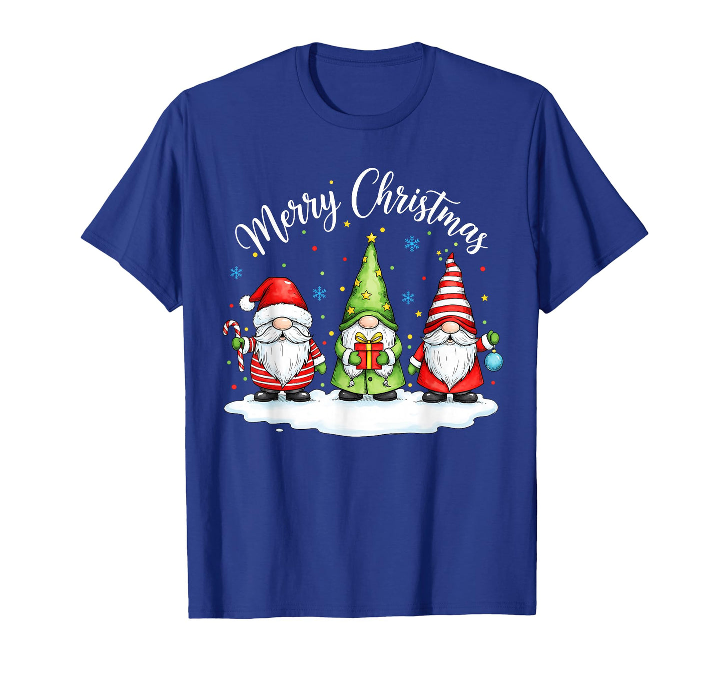 Funny Christmas Cute Gnome Santa Family Matching Pajamas T-Shirt