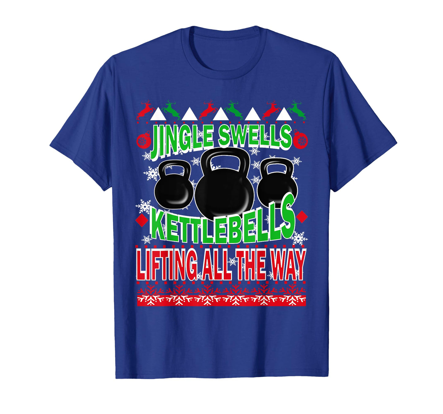 Ugly Christmas Gym Kettlebell Weightlifting Fitness Gift T-Shirt