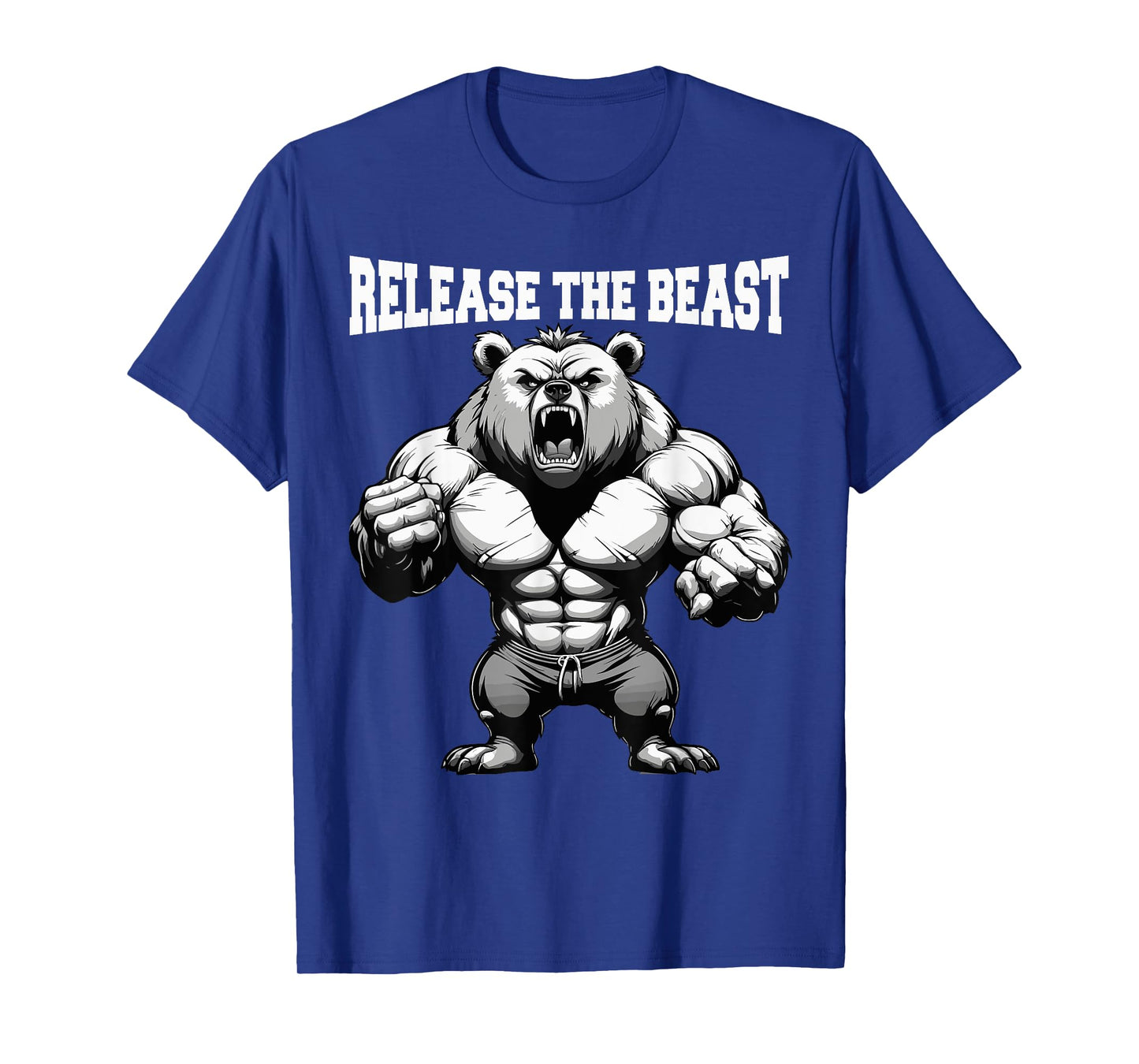 Release The Beast Bodybuilder Grizzly Bear Weightlifter T-Shirt