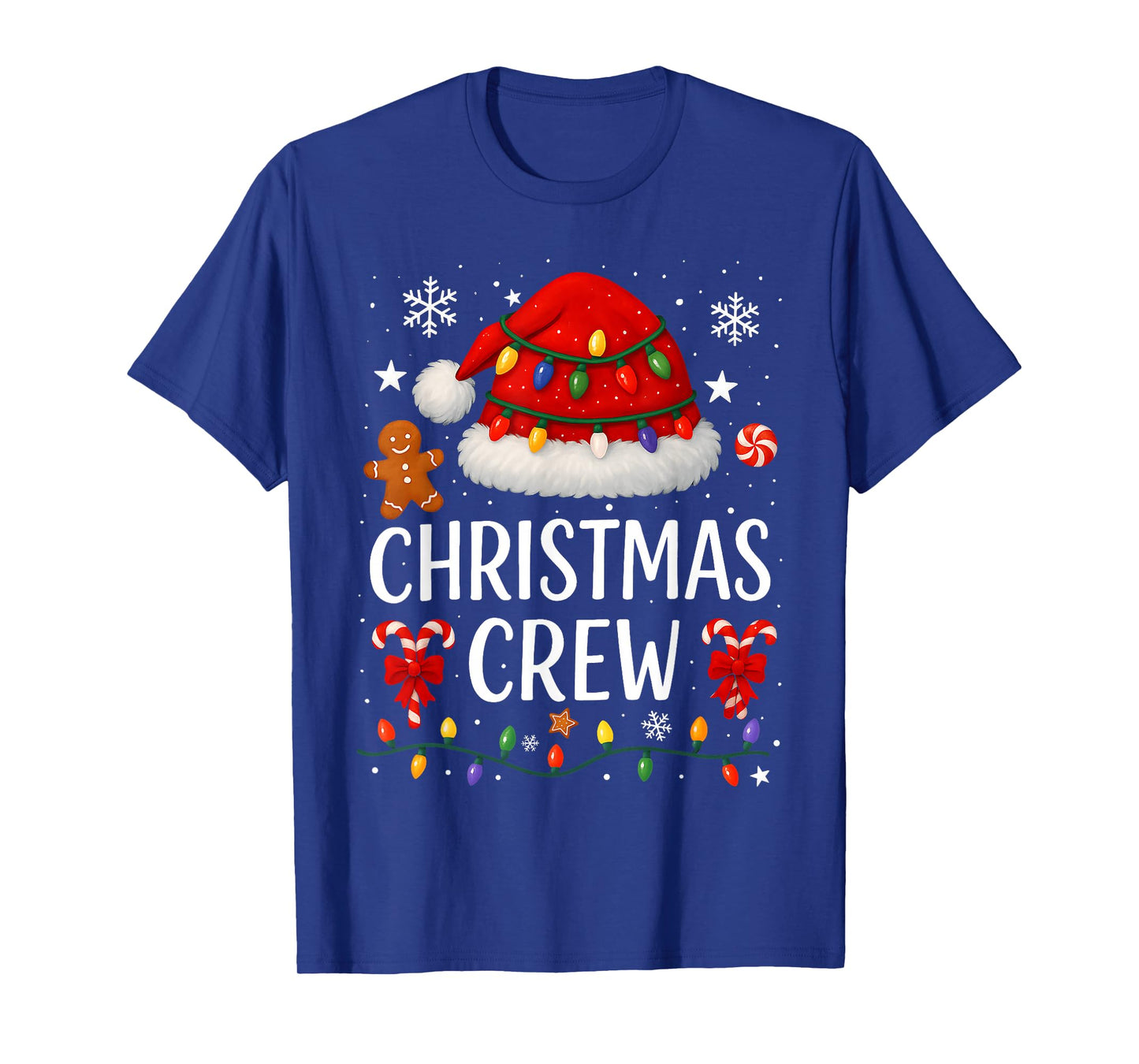 Christmas Crew Family Matching Pajamas Xmas Lights Holiday T-Shirt