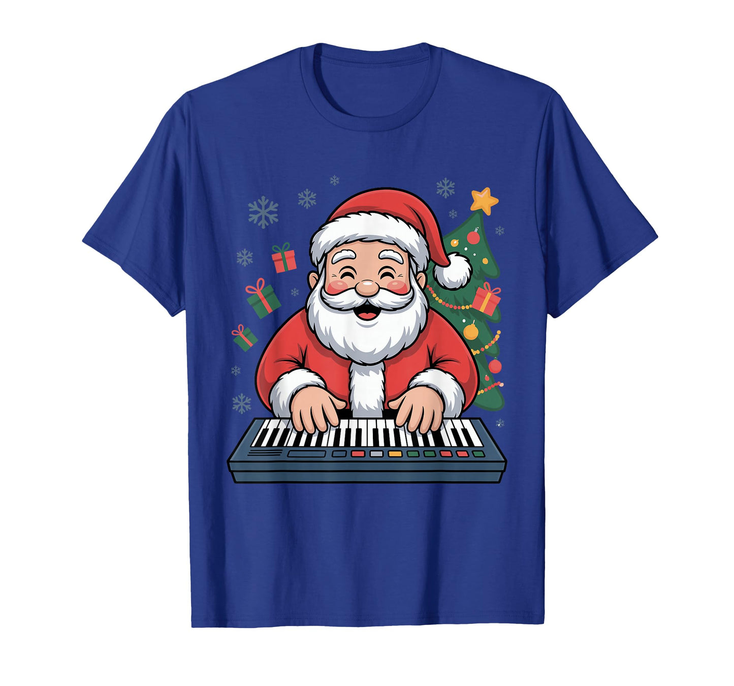 Funny Santa Christmas Design Digital Keyboard Holiday Pajama T-Shirt