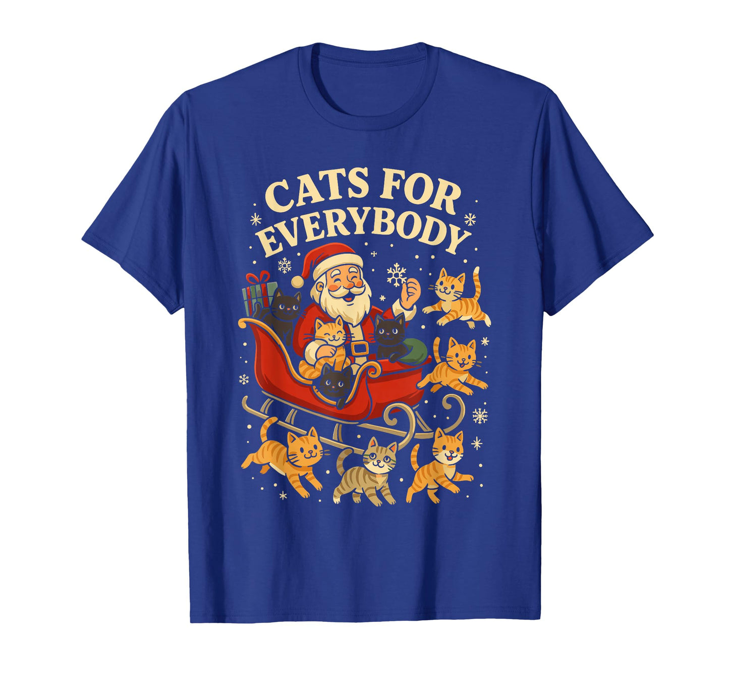 Cats for Everybody Christmas Shirt Men, Funny Santa Cat Dad T-Shirt