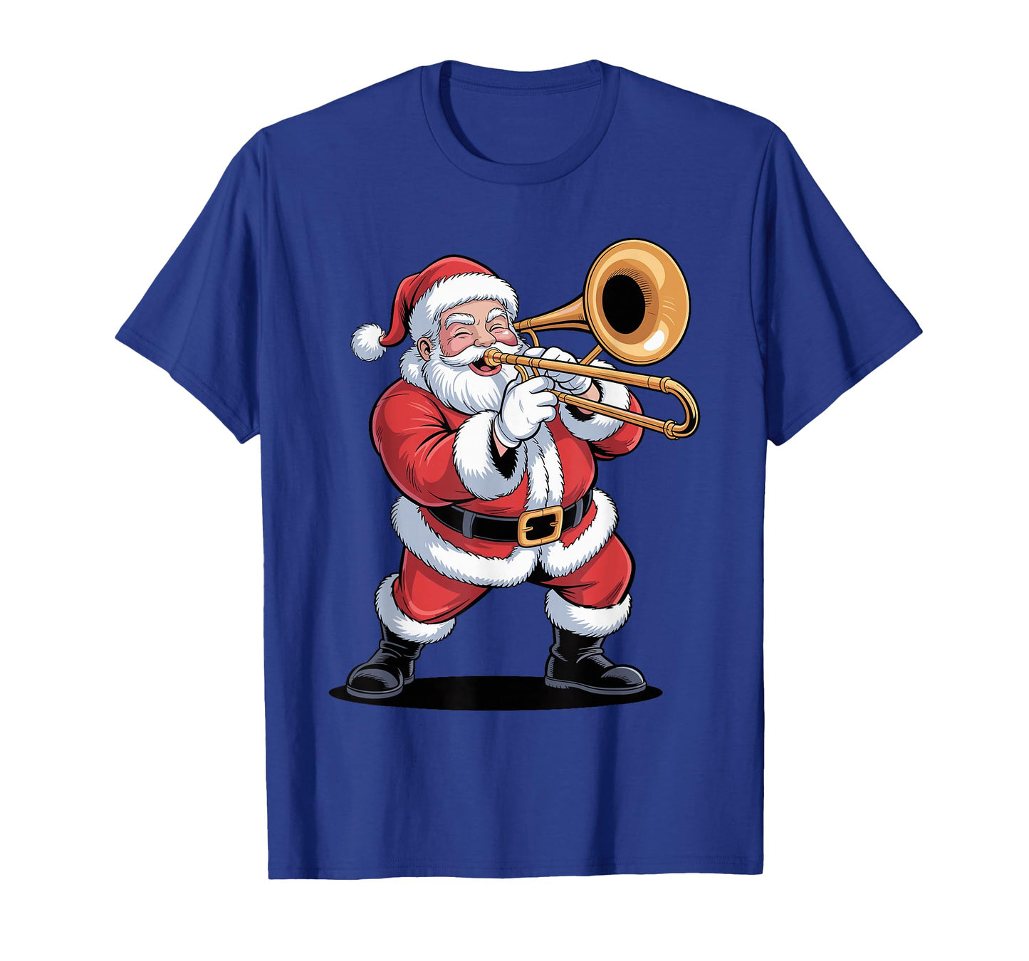 Santa Playing Trombone Funny Holiday Chrismas Xmas Pajama T-Shirt