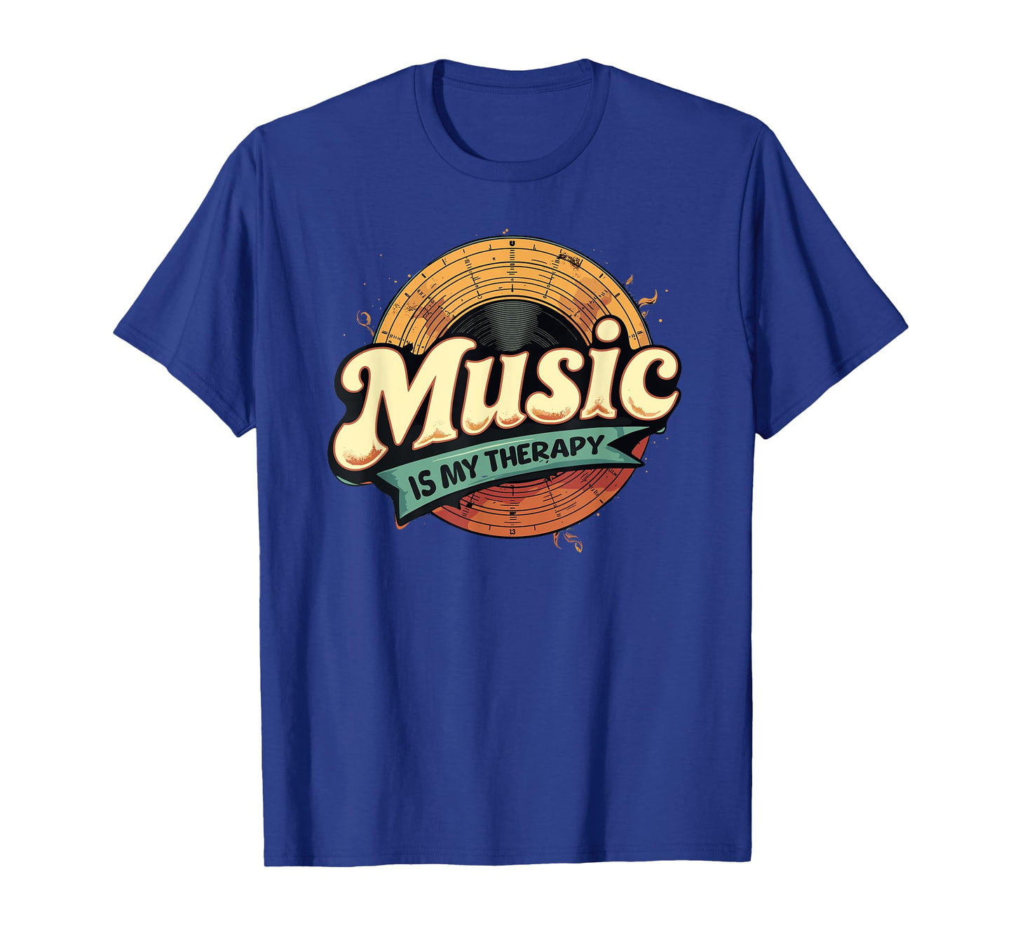 Music Is My Therapy Retro Music Lover T-Shirt
