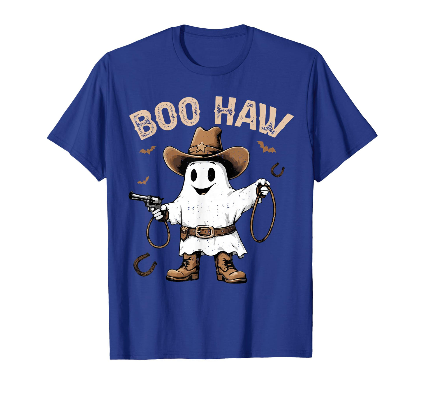 Boo Haw Ghost Cowboy Funny Spooky Season Halloween Boys Kids T-Shirt