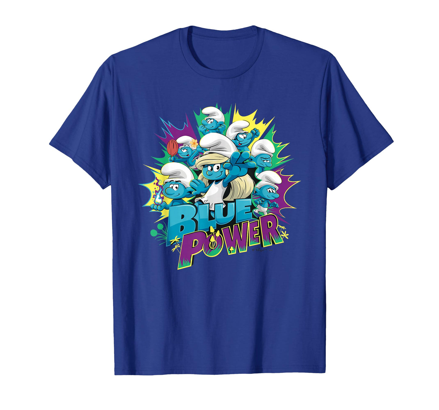 The Smurfs Movie Village Blue Power Smurfette T-Shirt
