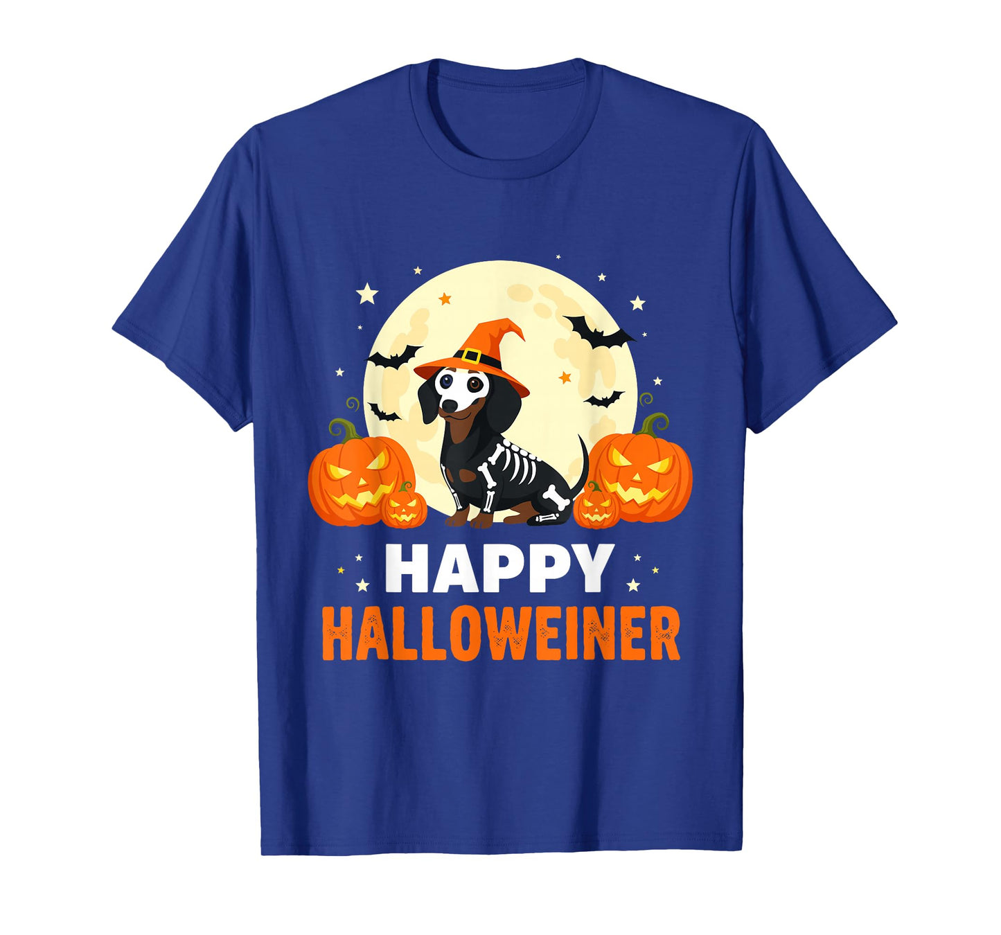 Happy Halloweiner Funny Halloween Dachshund Witch Skeleton T-Shirt