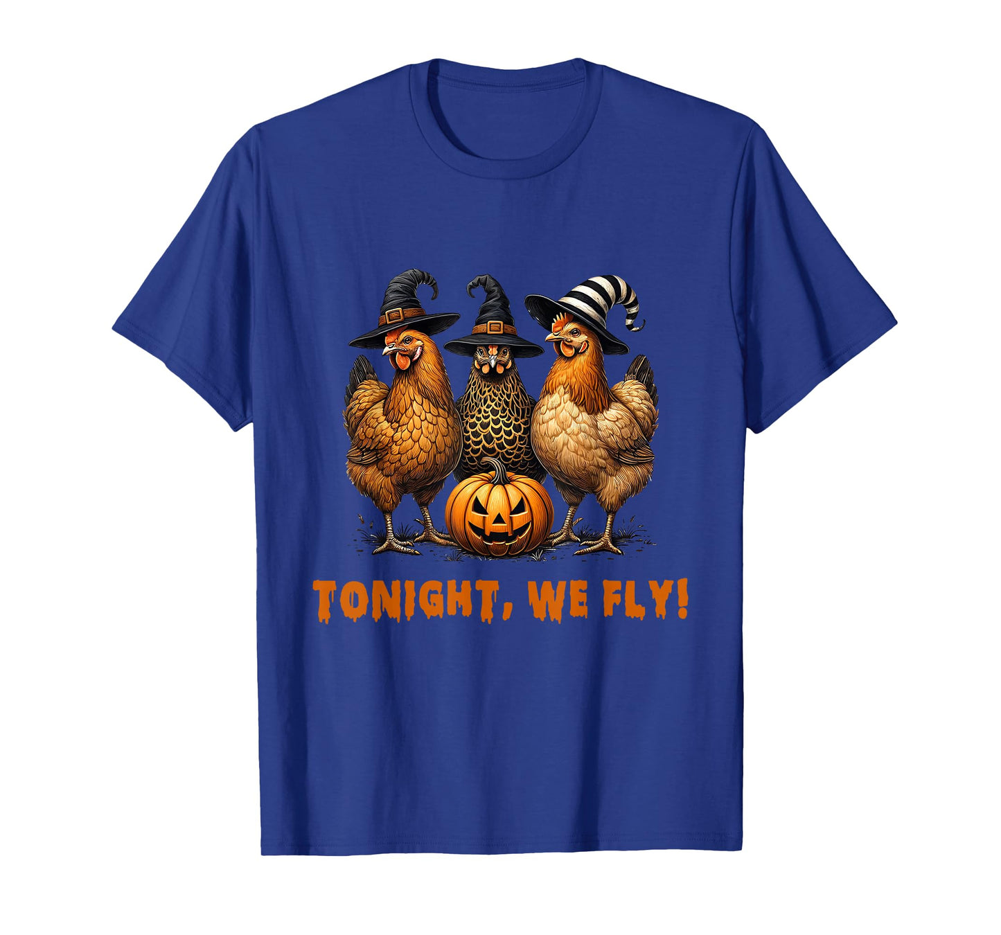 Retro Witchy Tonight We Fly Funny Chicken Lovers Halloween T-Shirt