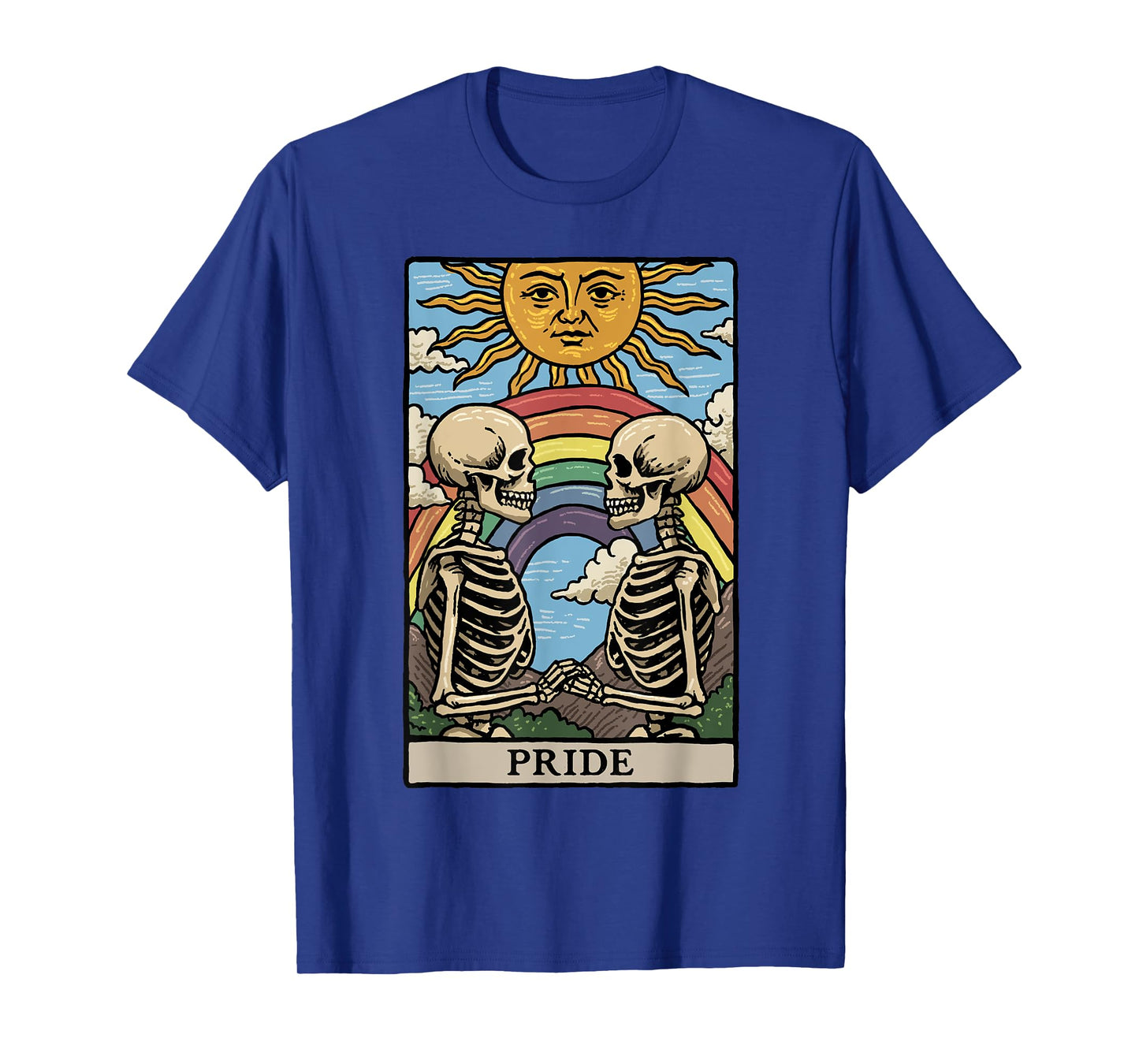 Pride Tarot Card Rainbow Skeletons Gay Pride LGBTQ Gothic T-Shirt