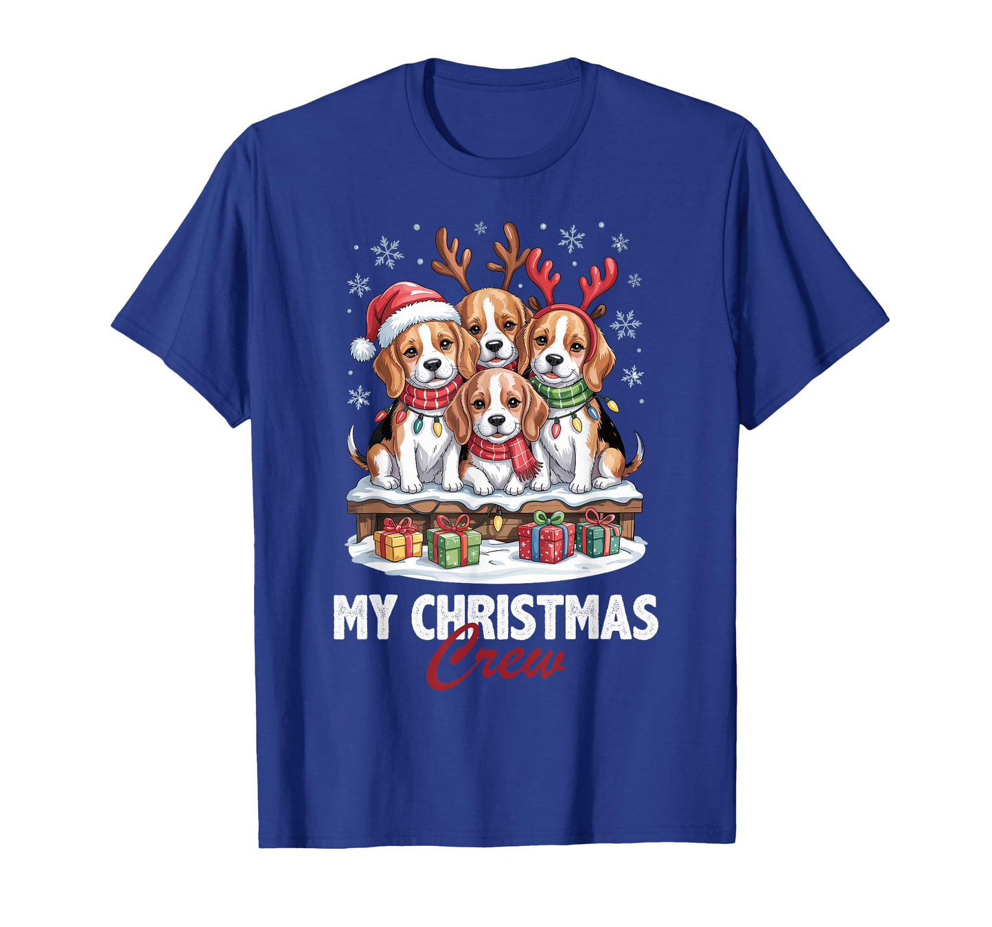 Beagle Christmas Crew Funny Dog Lovers Holiday Pajama T-Shirt