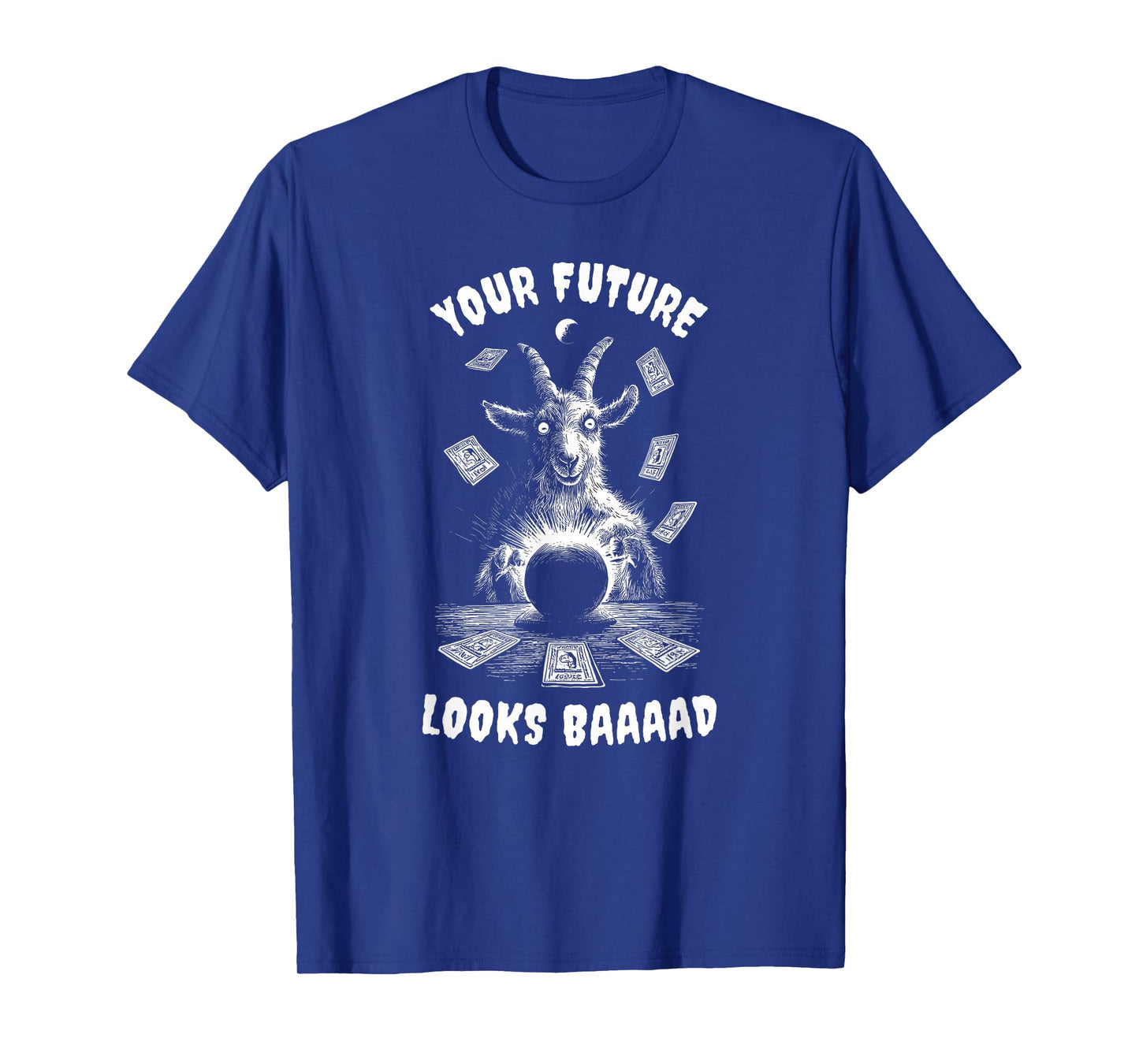 Your Future Looks Baaaad Goat Halloween Tarot Funny Horror T-Shirt