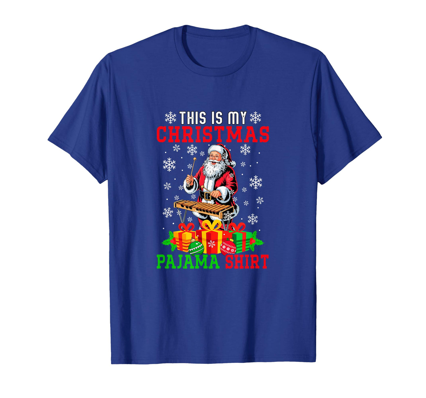 My Christmas Pajama Shirt Santa Playing Xylophone Instrument T-Shirt