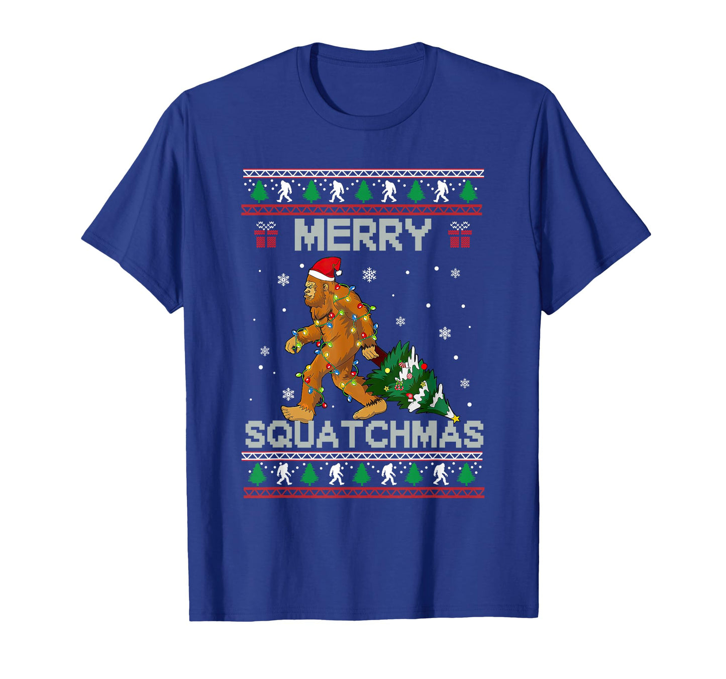 Merry Squatchmas Santa Claus Funny Sasquatch Ugly Christmas T-Shirt