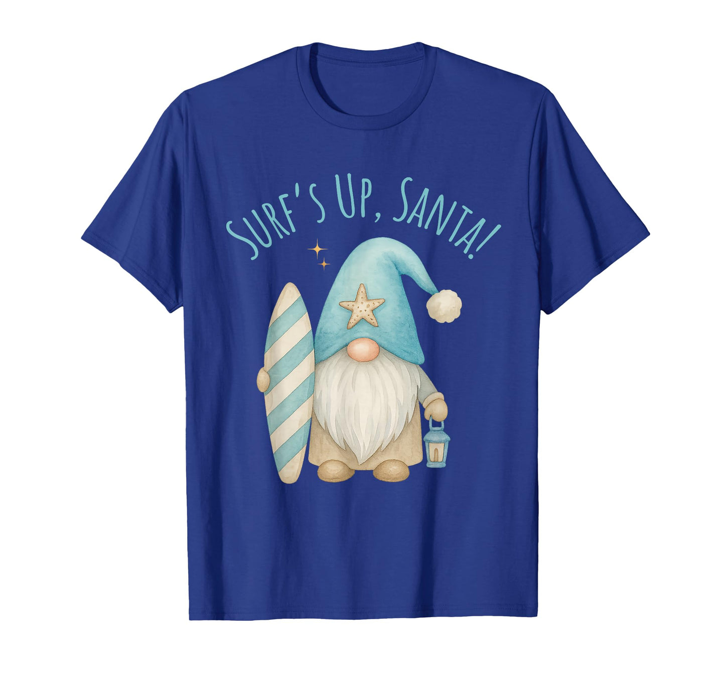 Surf's Up Santa Funny Christmas Gnome T-Shirt