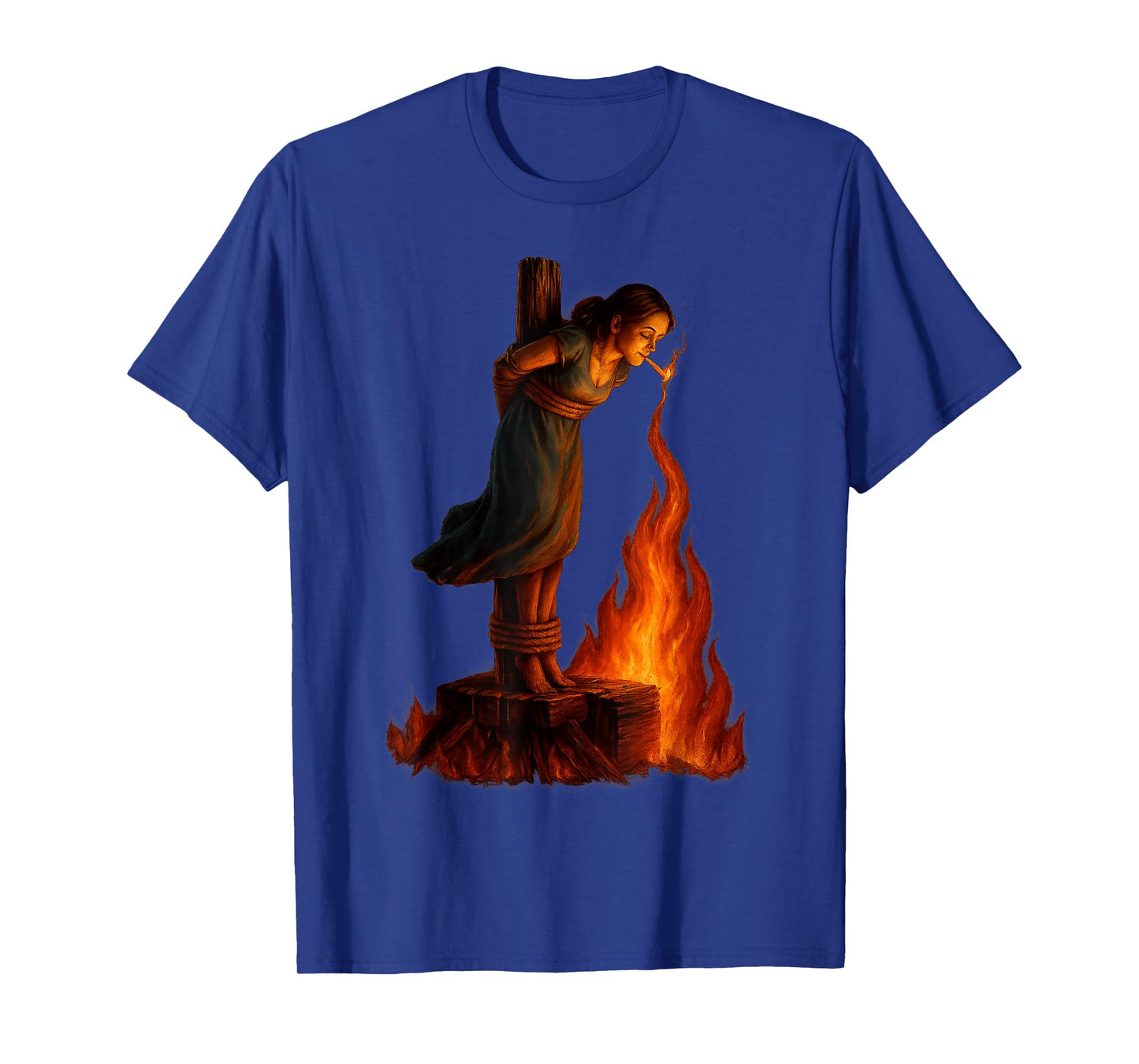 Witch Girl with Fire Spooky Gothic Halloween Design T-Shirt
