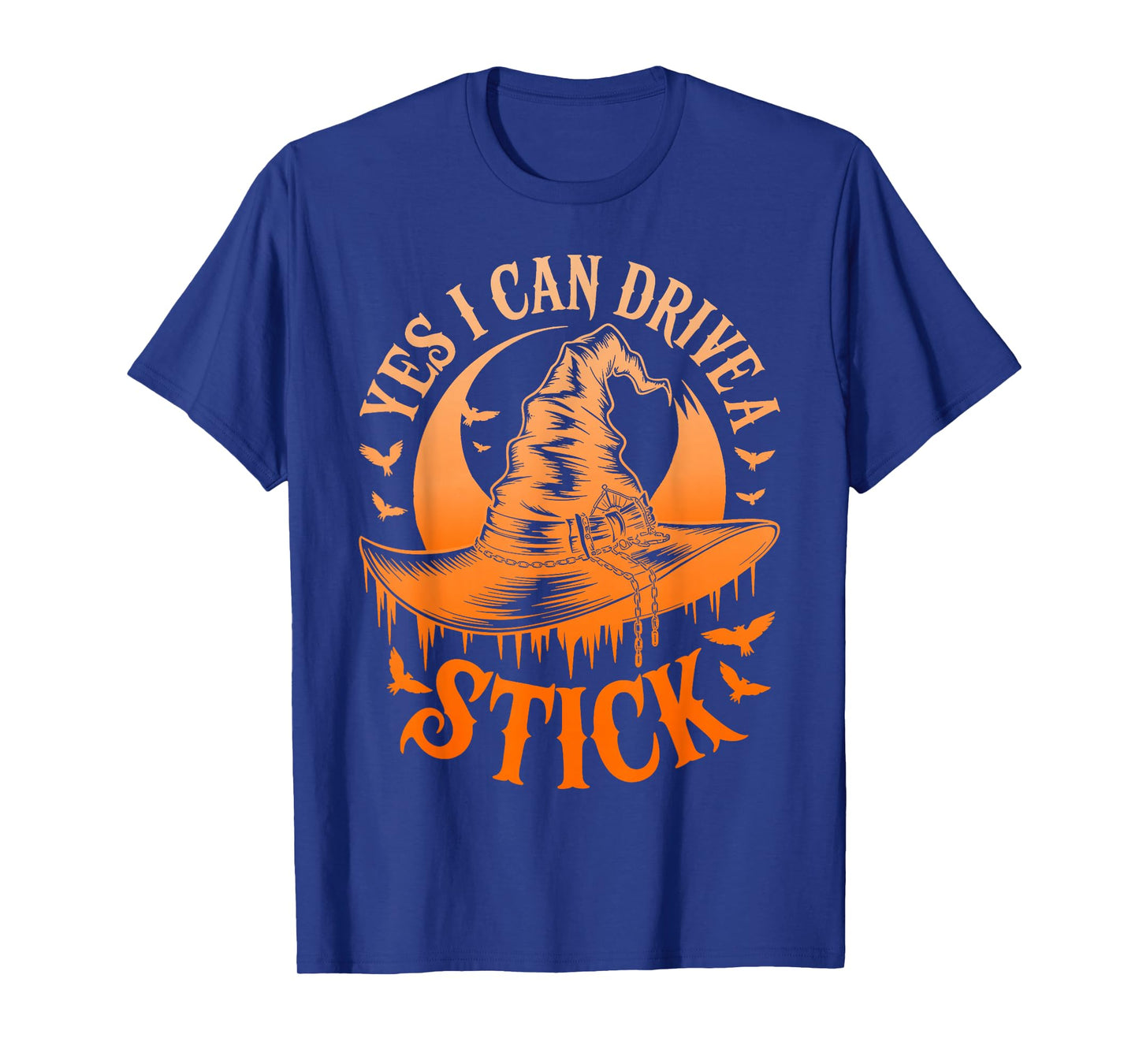 Yes I Can Drive A Stick Funny Halloween Spooky Witch T-Shirt