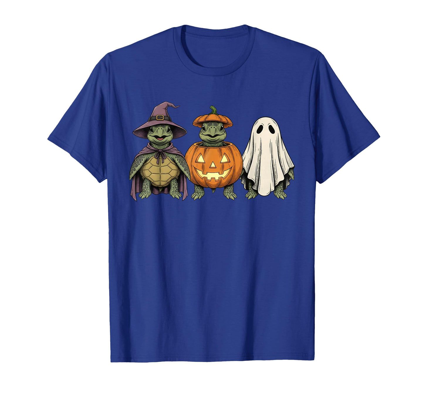Spooky Ghost Sea Turtle Lover Pumpkin Halloween T-Shirt