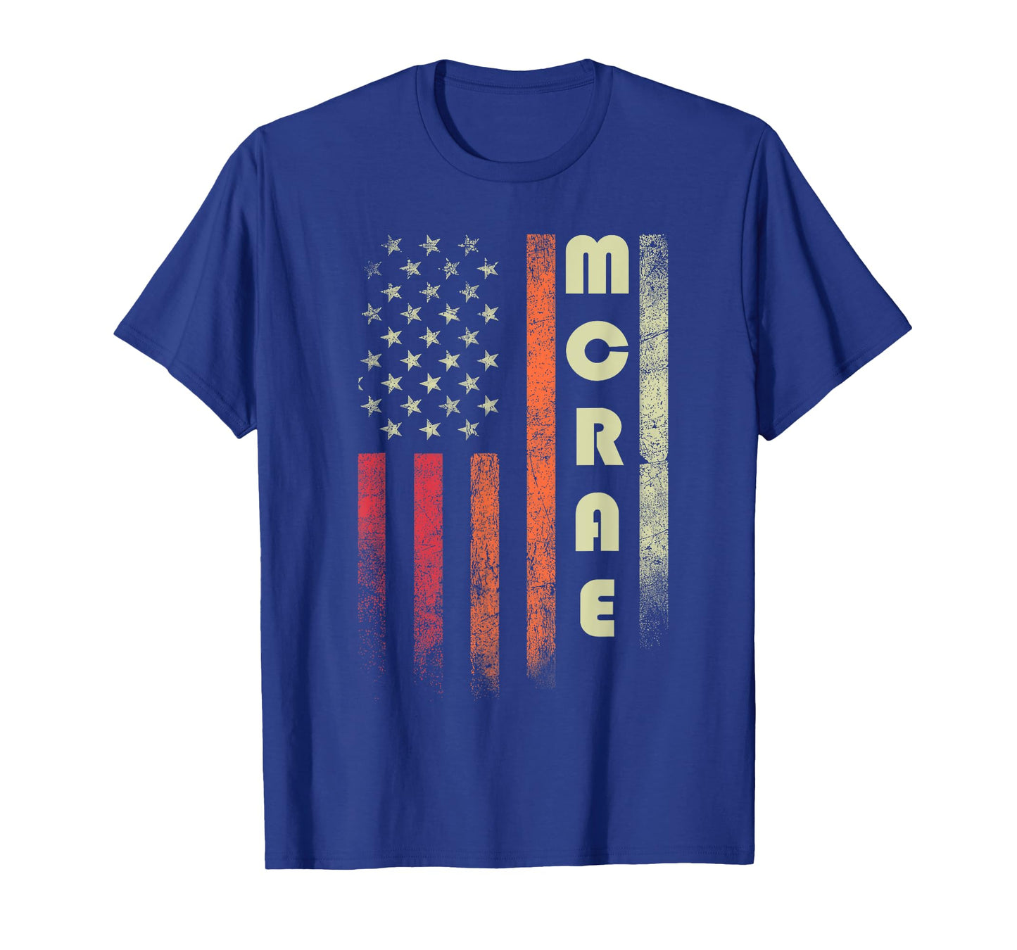 MCRAE Surname Funny Retro Vintage Birthday American Flag T-Shirt
