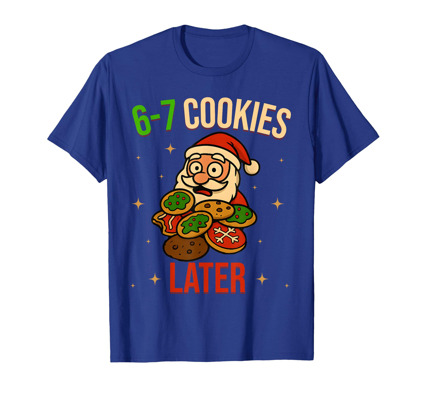 67 Christmas Santa Eating Cookie Funny Six Seven Boys Kids T-Shirt