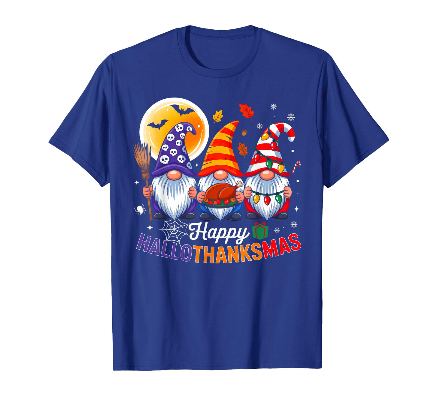 Happy Hallothanksmas Gnomes Lover Halloween Thanksgiving T-Shirt