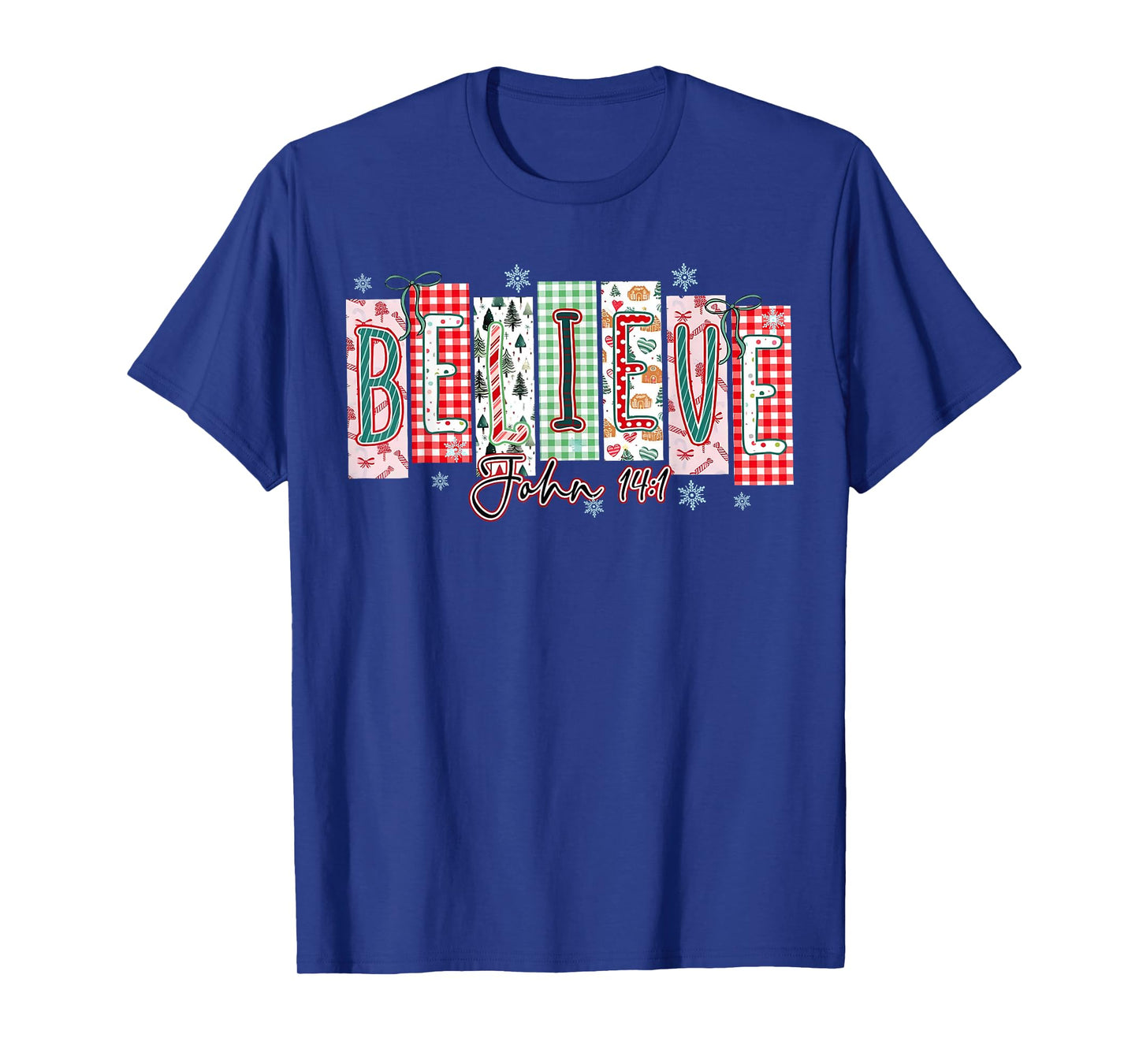 Believe Christmas Santa Coquette Bow Women Girls T-Shirt