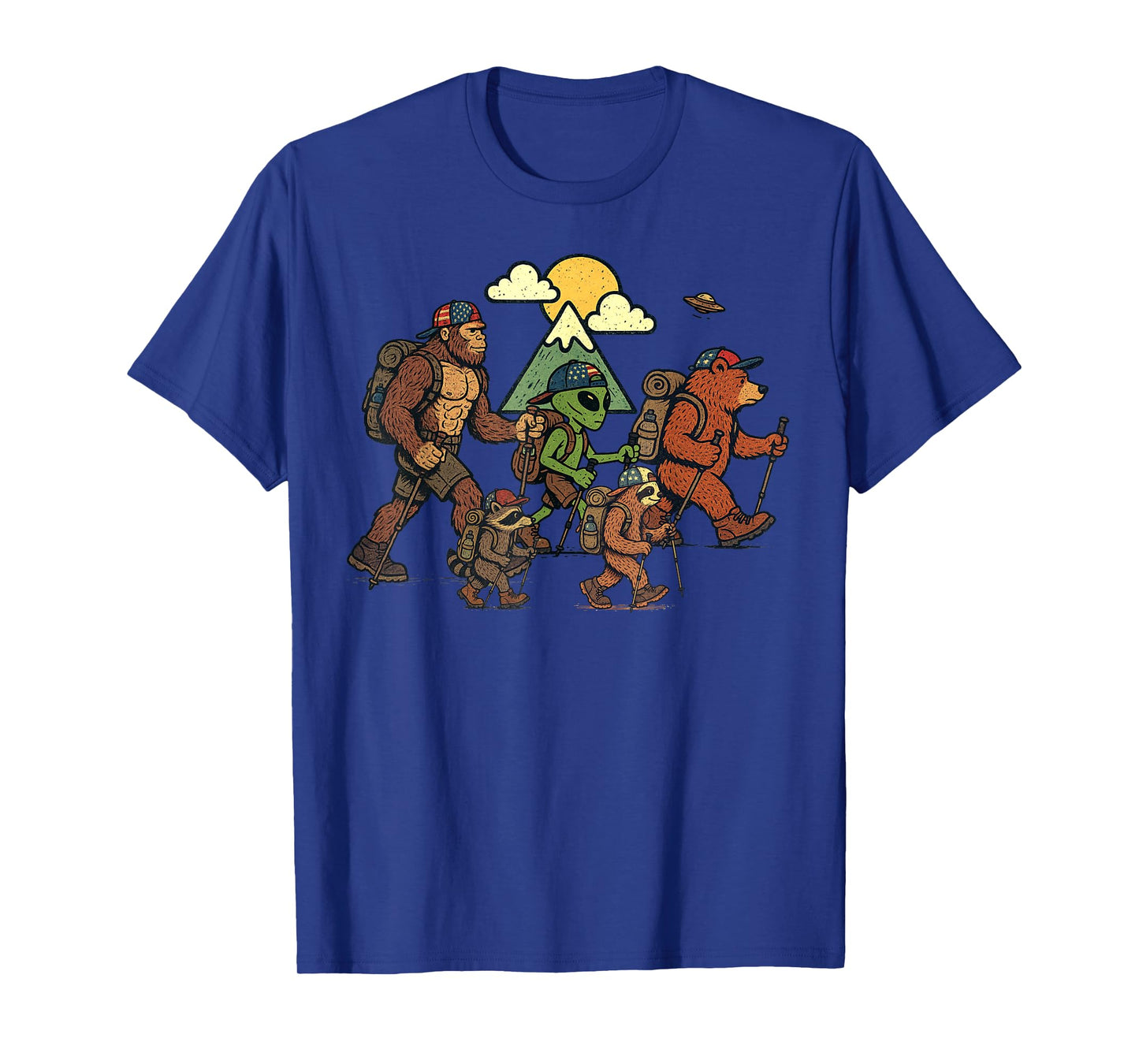 Sasquatch Hiking Vintage Mountain Hiking Funny Hiking T-Shirt