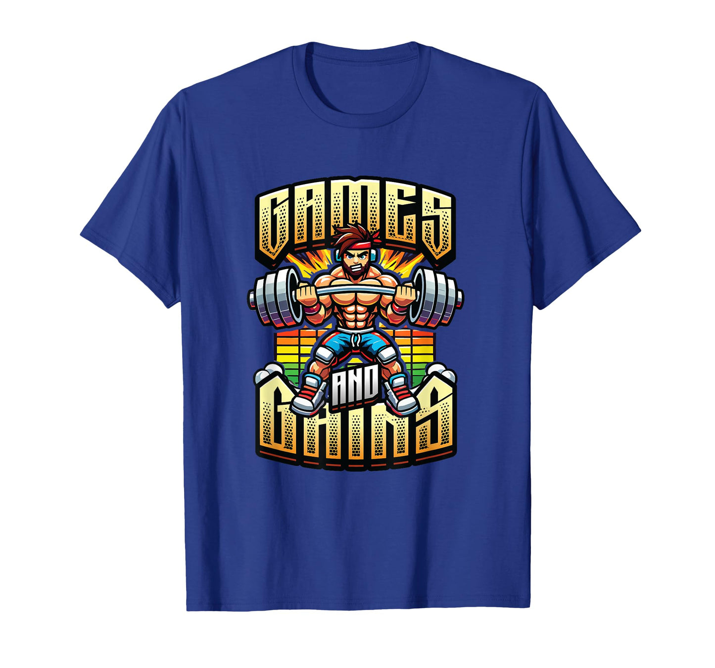 Games And Gains Gym Workout Fitness Enthusiast Gamer T-Shirt