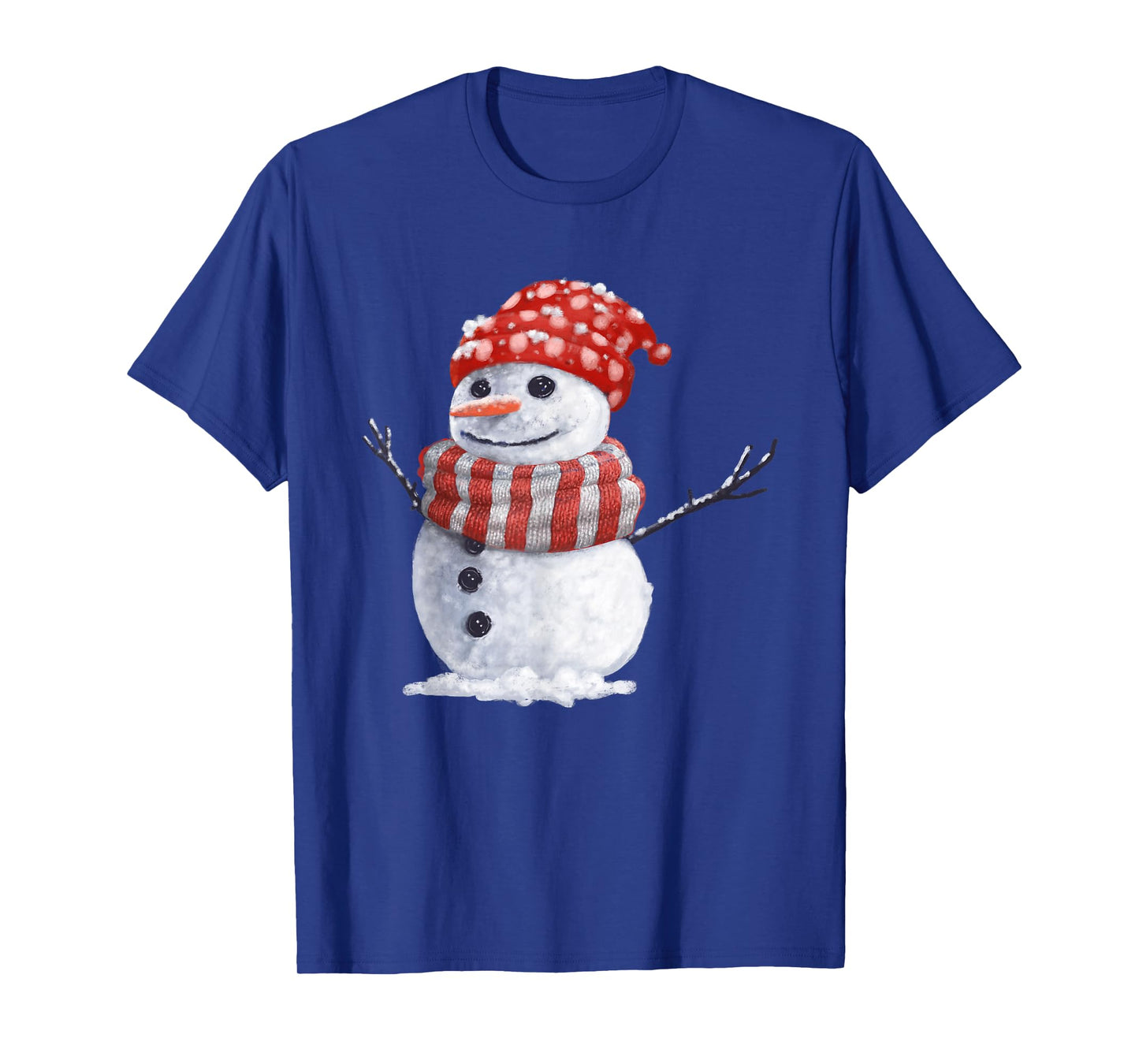 Cute Jolly Snowman Christmas Winter Holiday Scarf Outfit T-Shirt