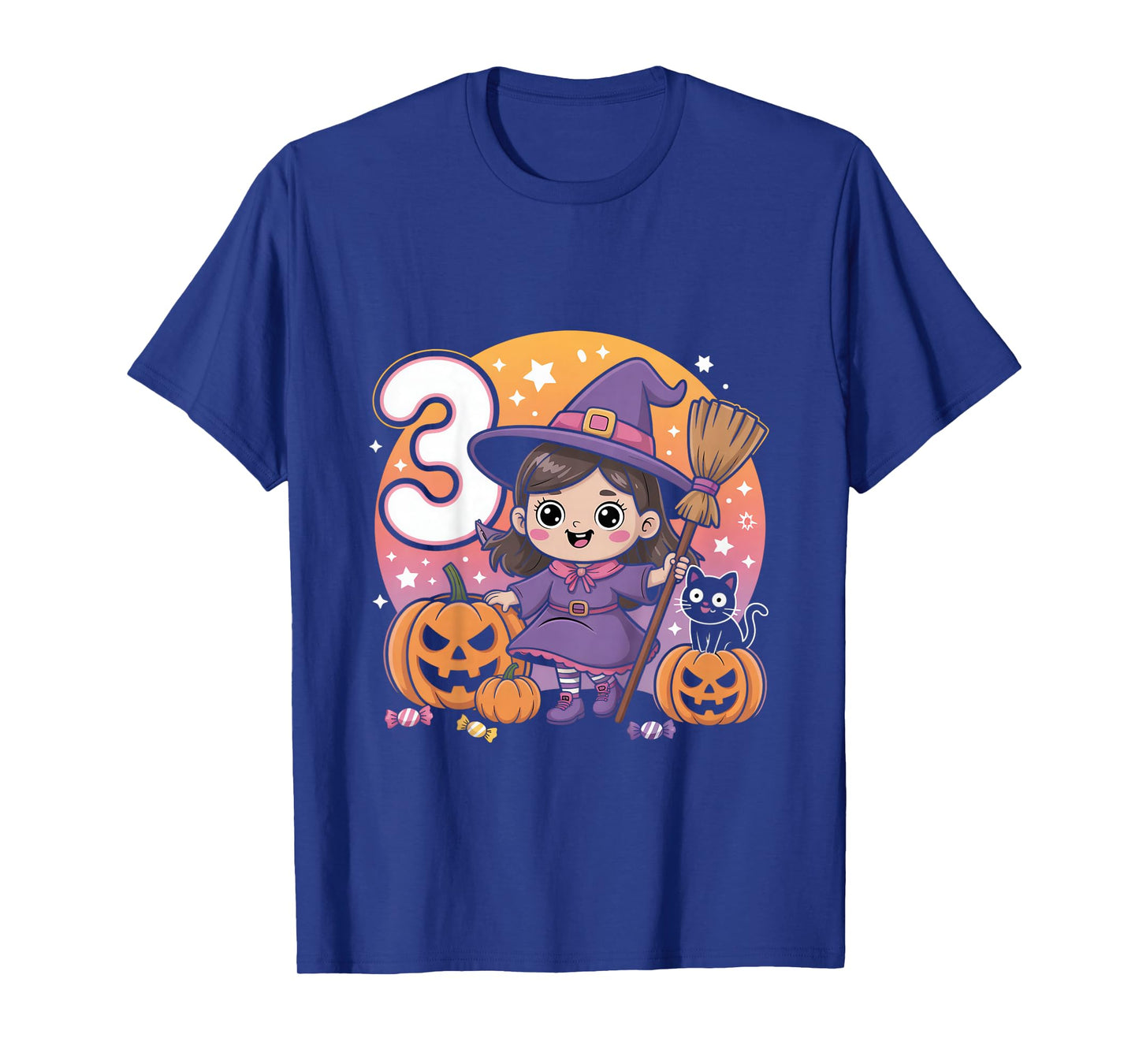 3rd Birthday Girl Little Witch Halloween Party Shirt T-Shirt