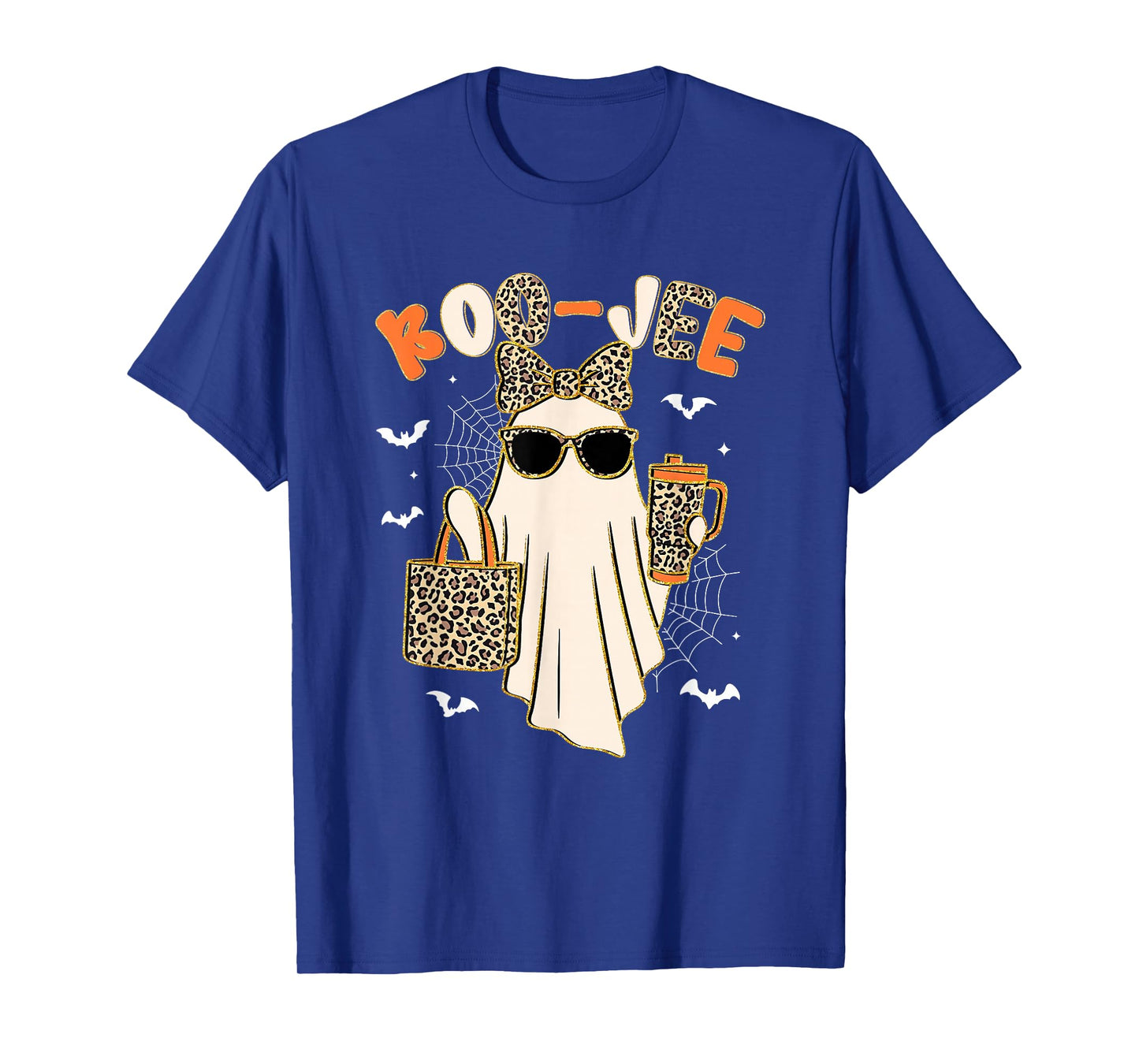 Coquette Leopard Ghost Coffee Boo-JEE Halloween Boujee Ghost T-Shirt