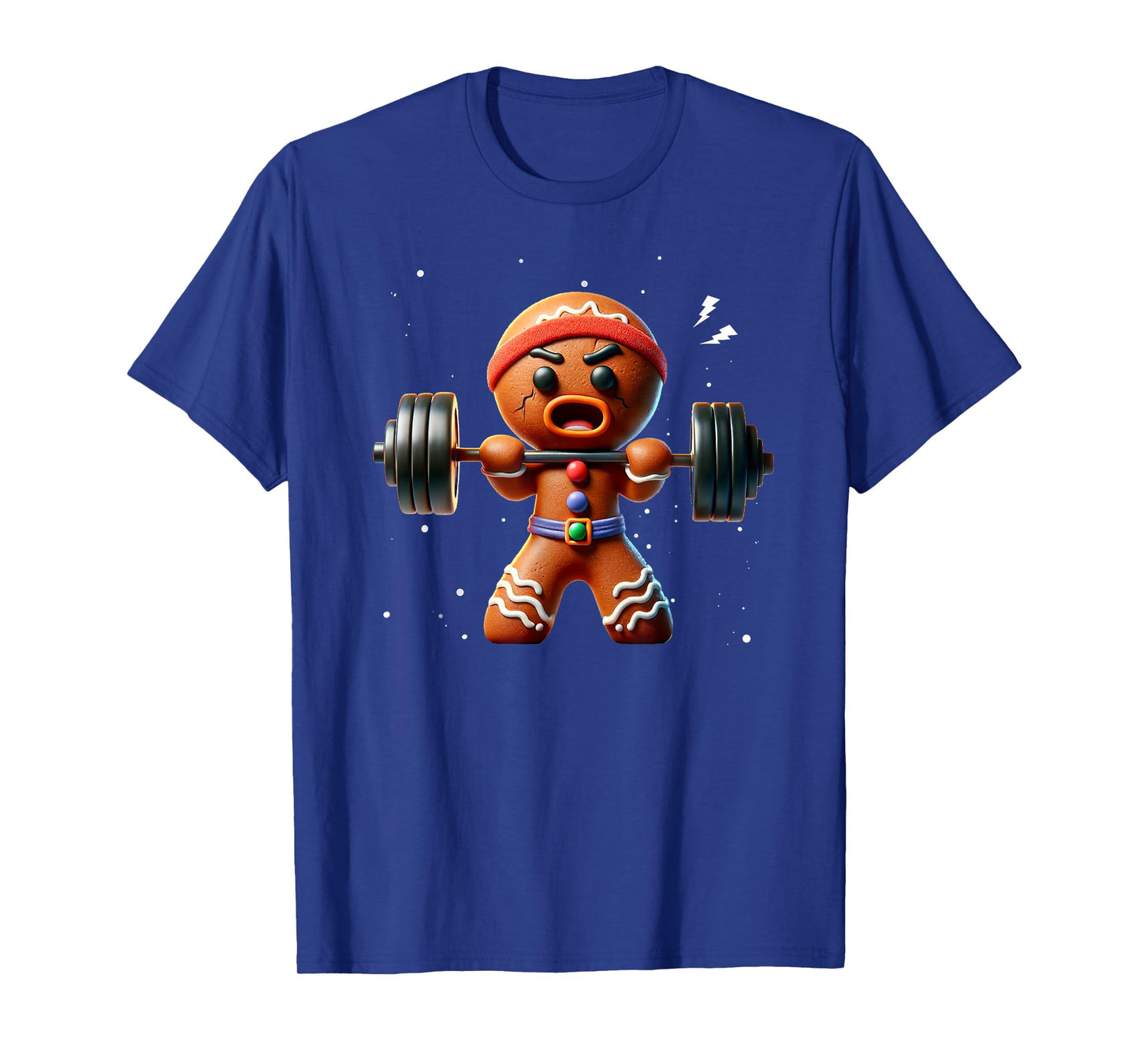 Funny Gym Workout Gingerbread Man Weightlifting Christmas T-Shirt