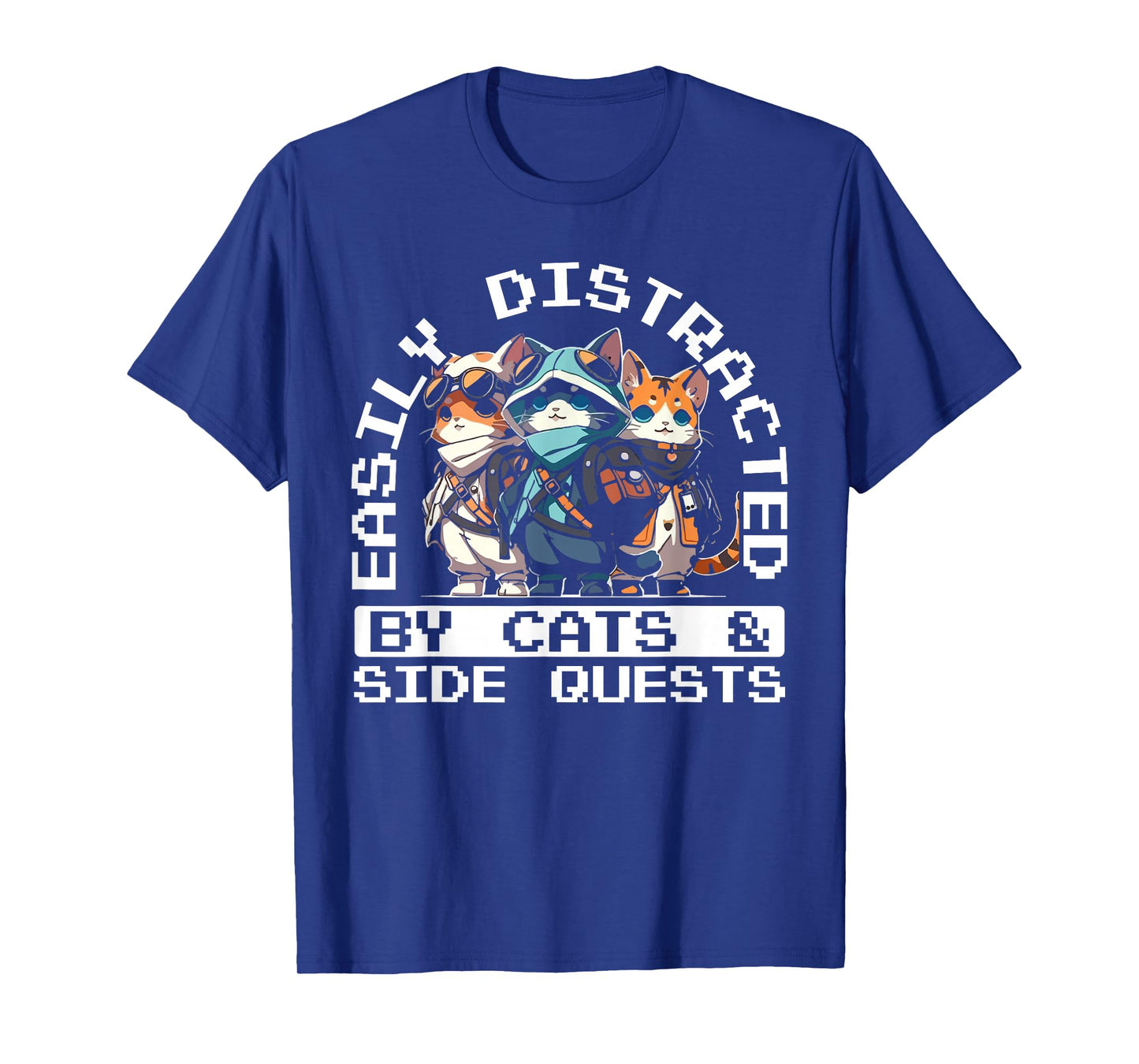 RPG Gamer Cats Distraction During Side Quest Nerdy T-Shirt