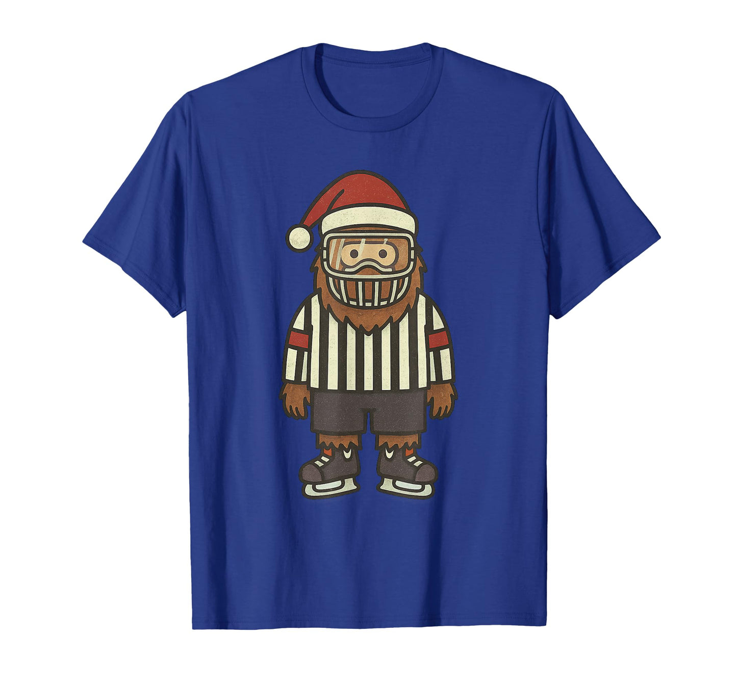 Sasquatch Referee Ice Hockey Christmas Vintage Funny Xmas T-Shirt
