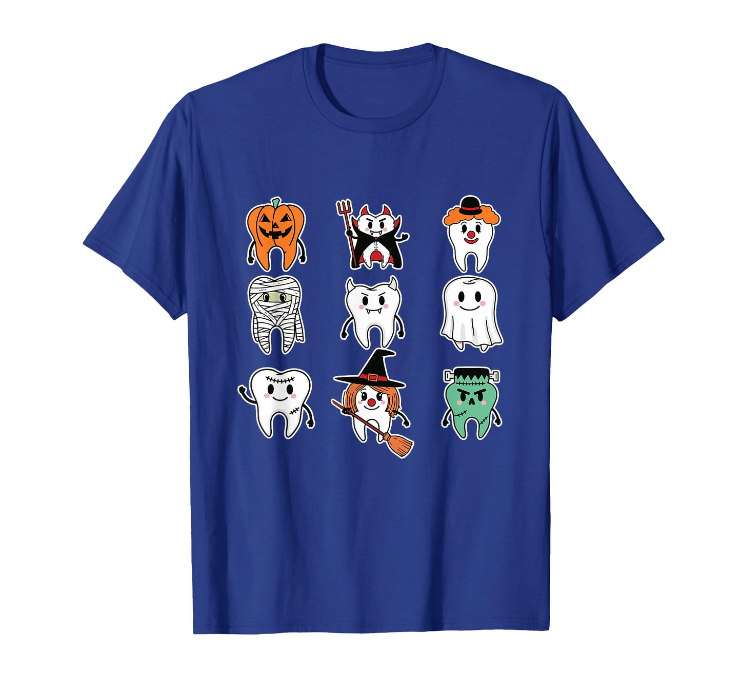 Teeth Ghost Dentist Dental Halloween Ghost Dental Crew T-Shirt