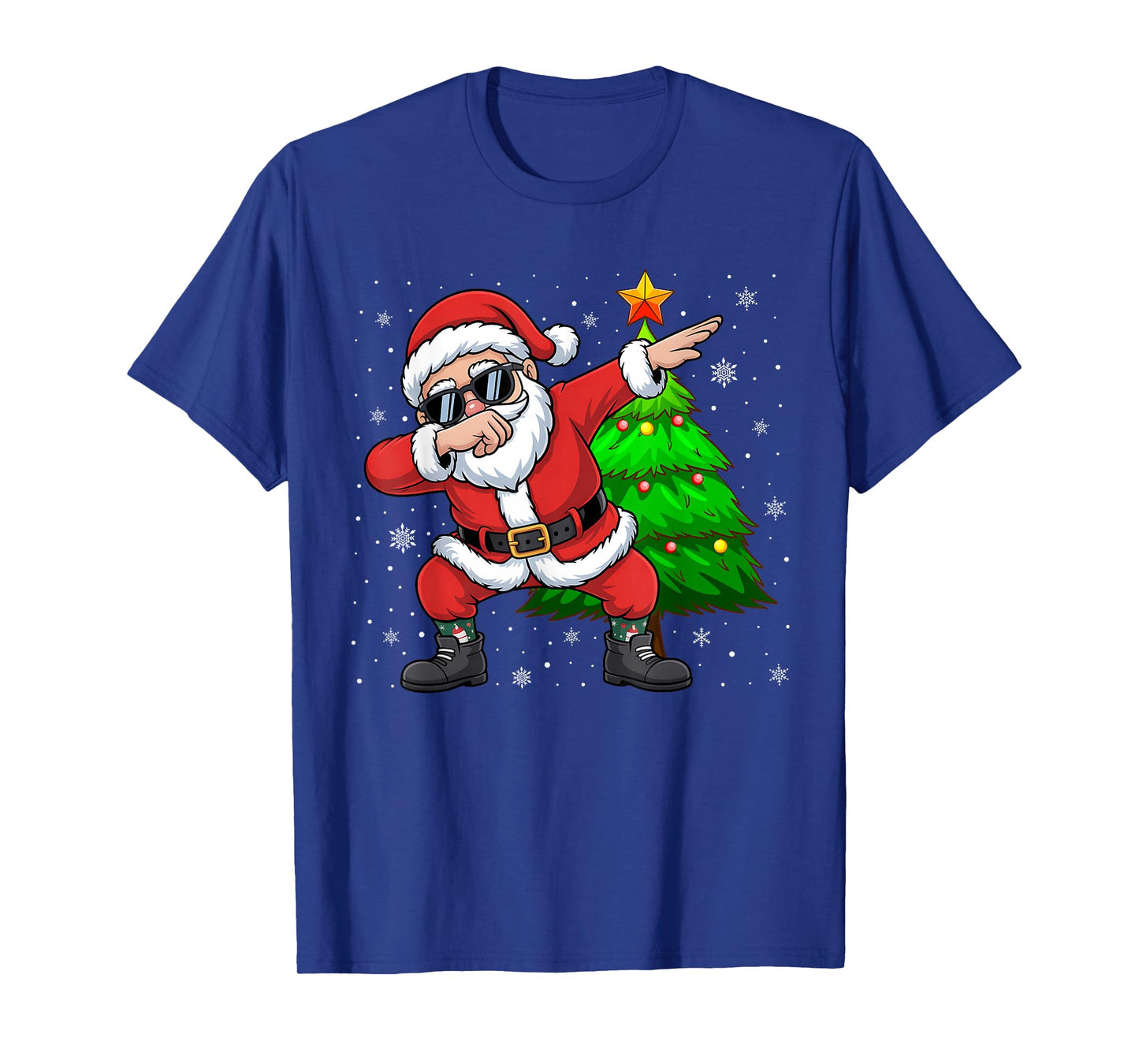 Dabbing Santa Claus Christmas Tree Lights Boys Kids Dab Xmas T-Shirt
