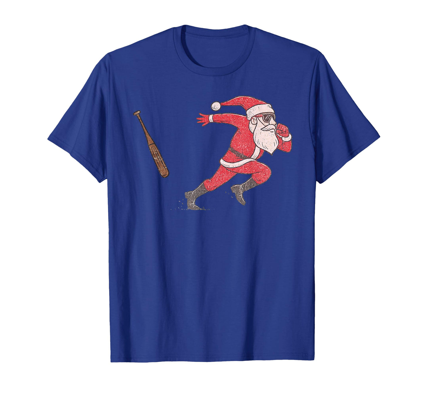 Santa Claus Playing Baseball Xmas Holiday Funny Christmas T-Shirt