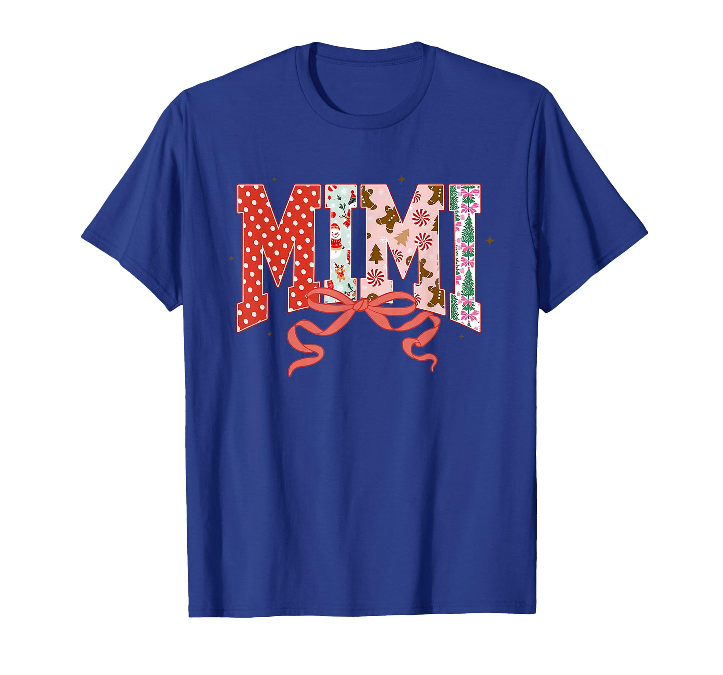 Mimi Cute Pink Coquette Bow Christmas Matching Family Xmas T-Shirt