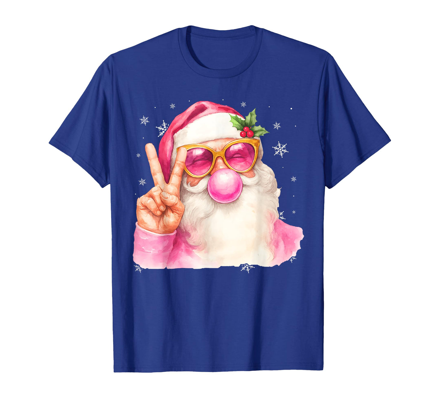 Cute Pink Santa Claus Bubblegum Christmas Xmas Men Women Kid T-Shirt