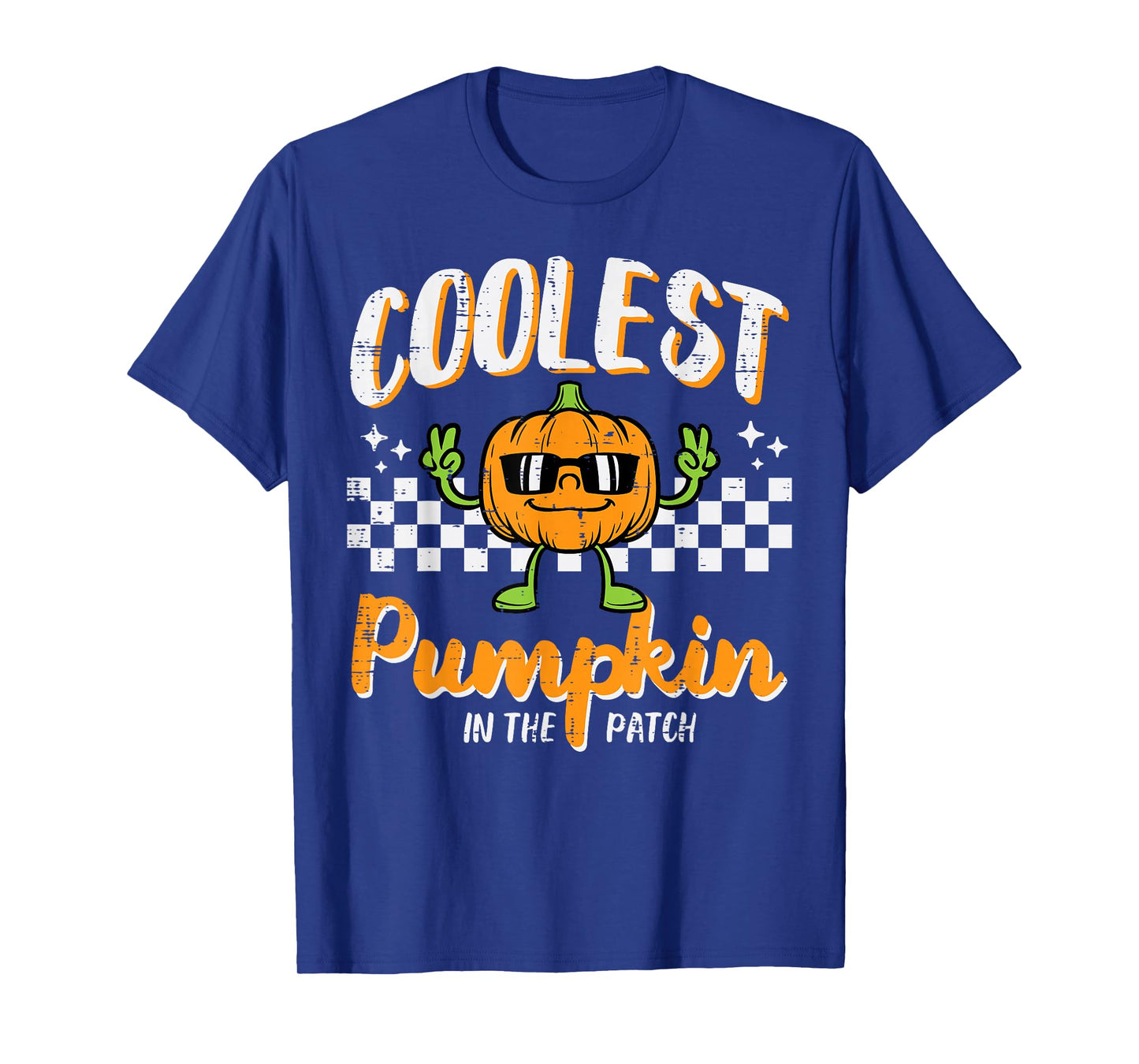 Coolest Pumpkin In Patch Halloween Retro Costume Groovy Boys T-Shirt