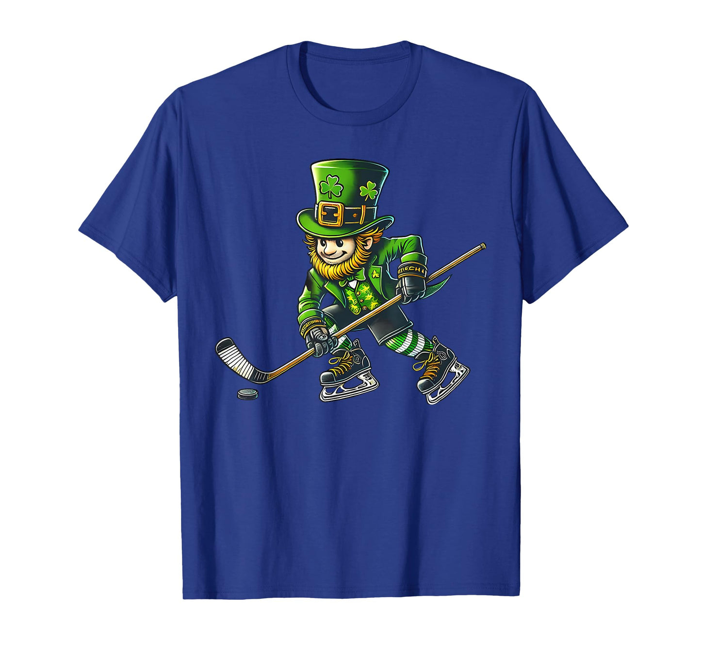 Leprechaun Playing Hockey St Patricks Day Sport Men Boys T-Shirt