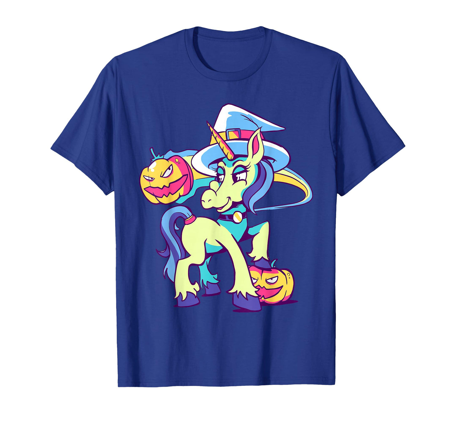 Witch Unicorn Halloween Pumpkin Funny Costume Design T-Shirt