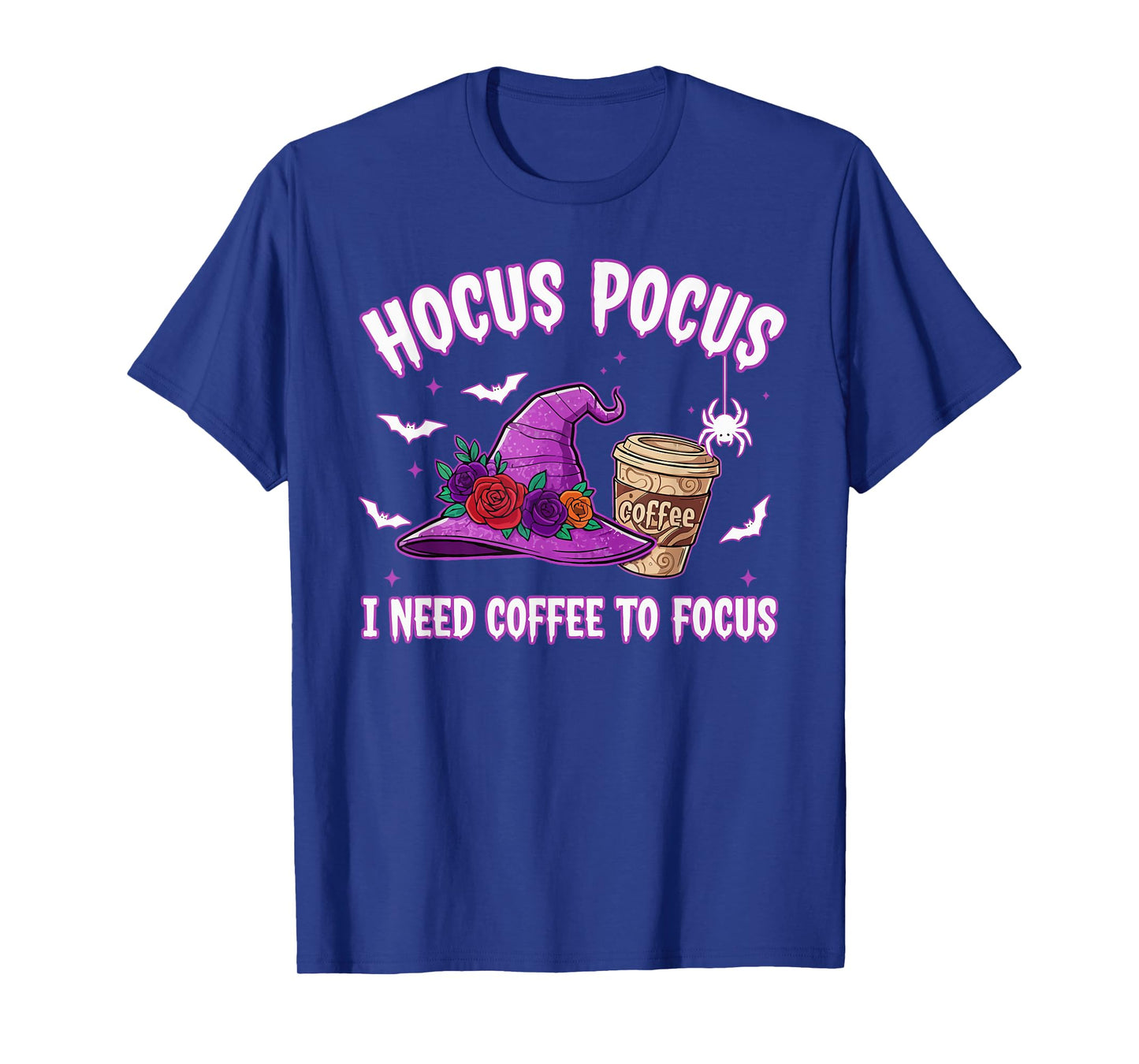 Hocus Pocus I Need Coffee to Focus Halloween Funny Teacher T-Shirt