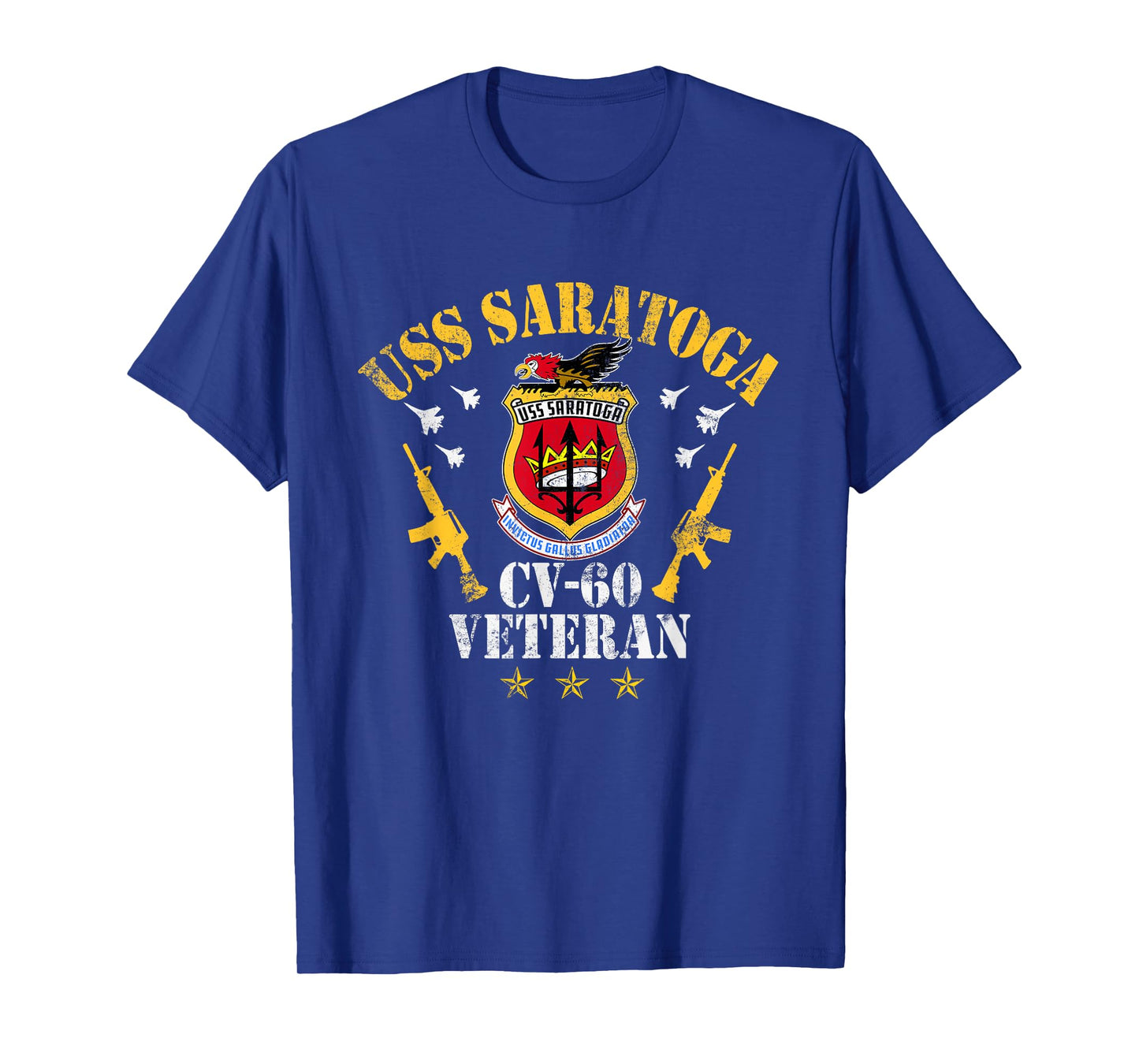 USS Saratoga CV-60 Aircraft Carrier Veteran Flag Vintage Men T-Shirt